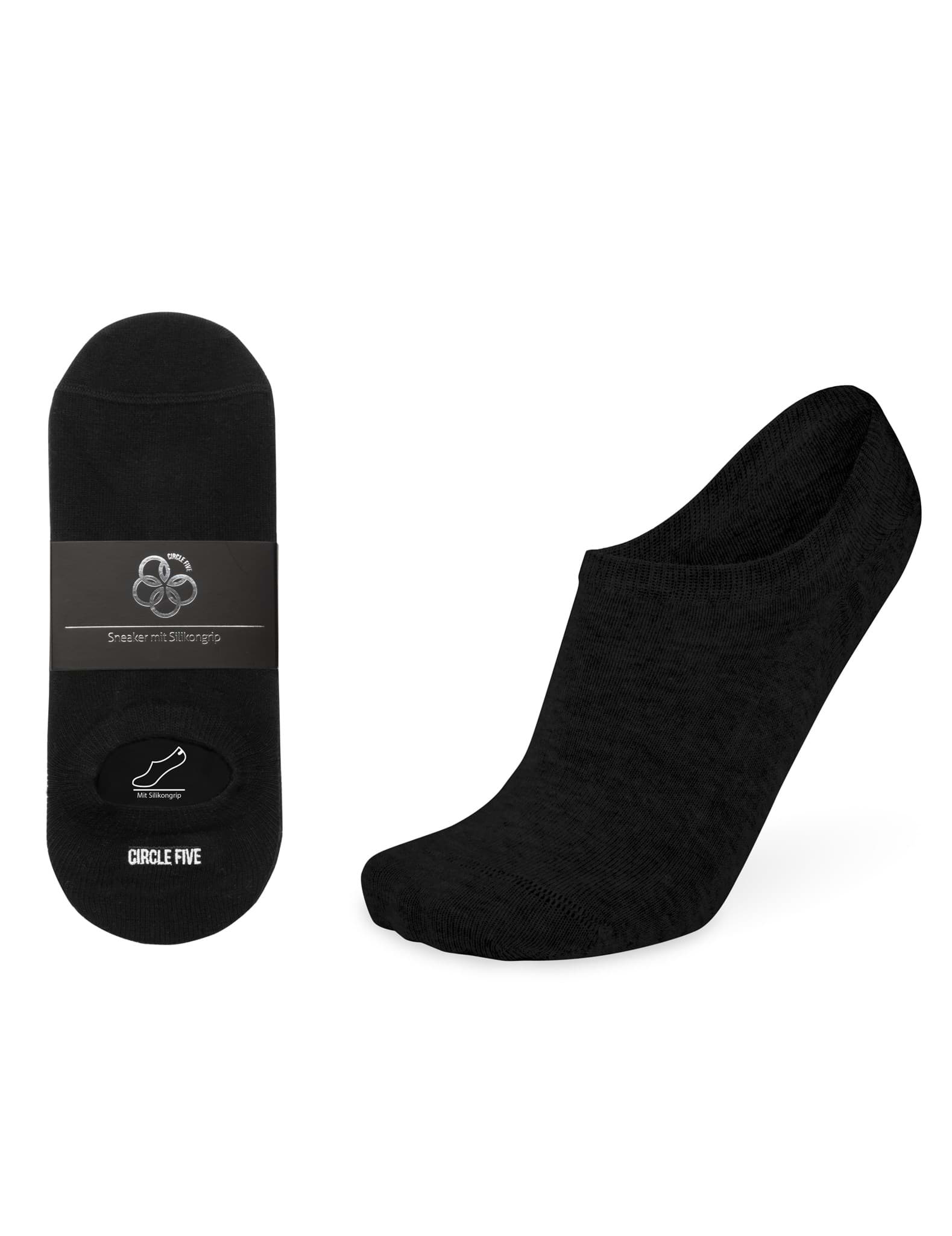 Zeige Details für 6 Paar Circle Five Füßlinge inkl. Silikongrip Schwarz Bild von 6 Paar Circle Five Füßlinge inkl. Silikongrip Schwarz