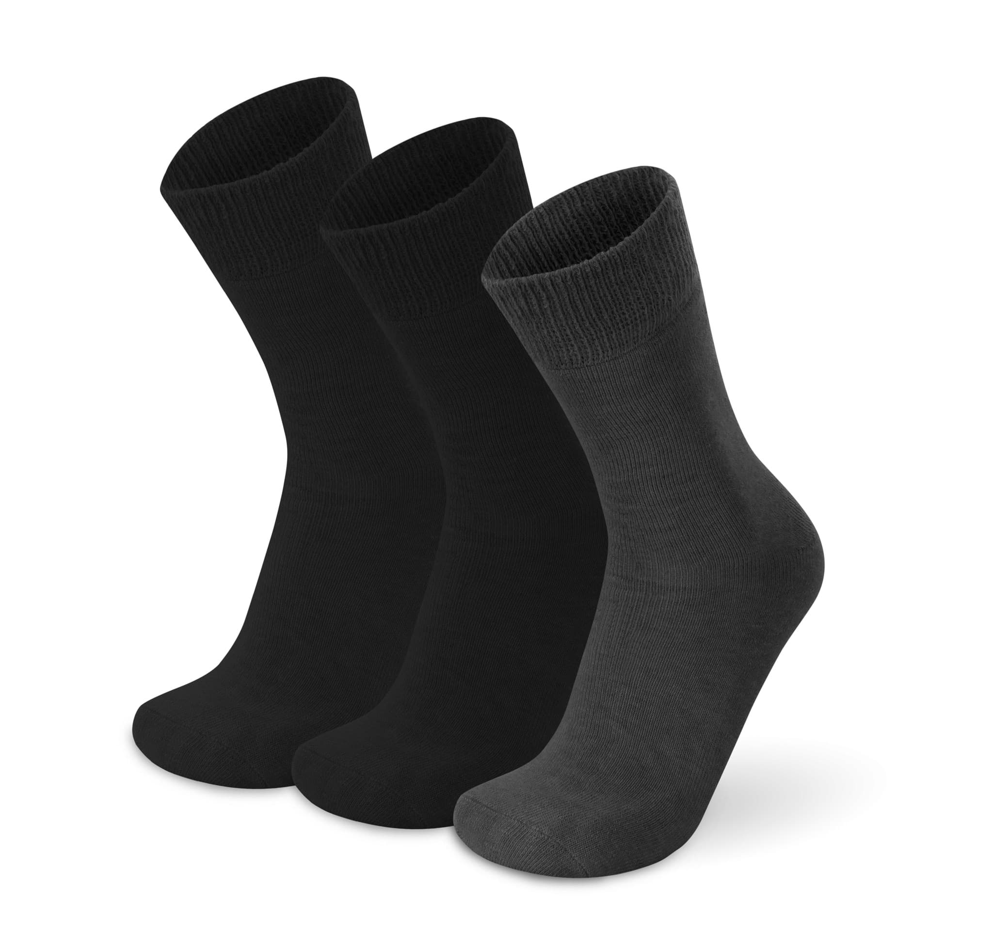 Bild von 3 Paar Alpaka-Vollplüschsocken Schwarz/Schwarz/Anthrazit