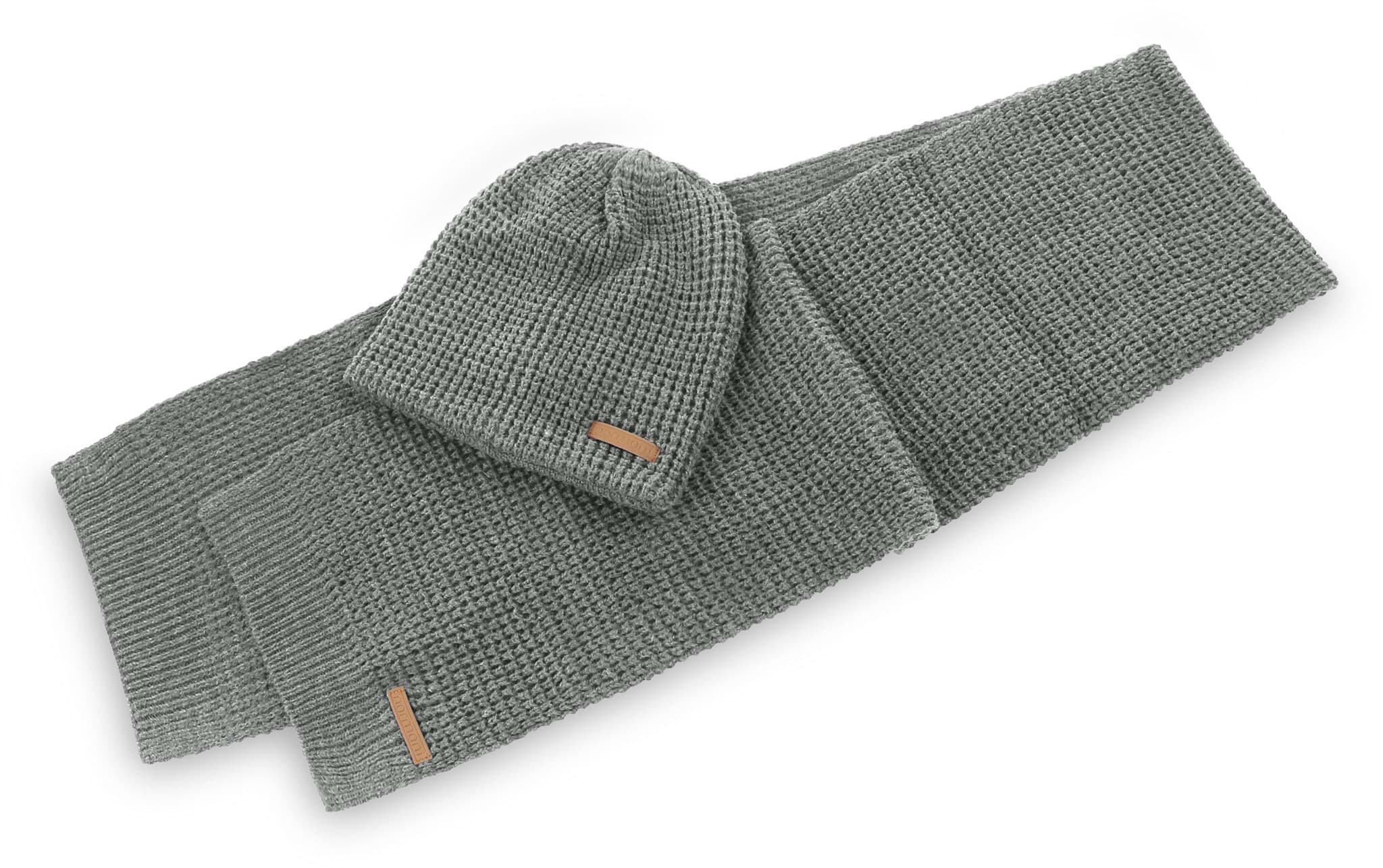 Zeige Details für Winterset „Nampa“ mit Mütze und Schal Grau meliert Bild von Winterset „Nampa“ mit Mütze und Schal Grau meliert