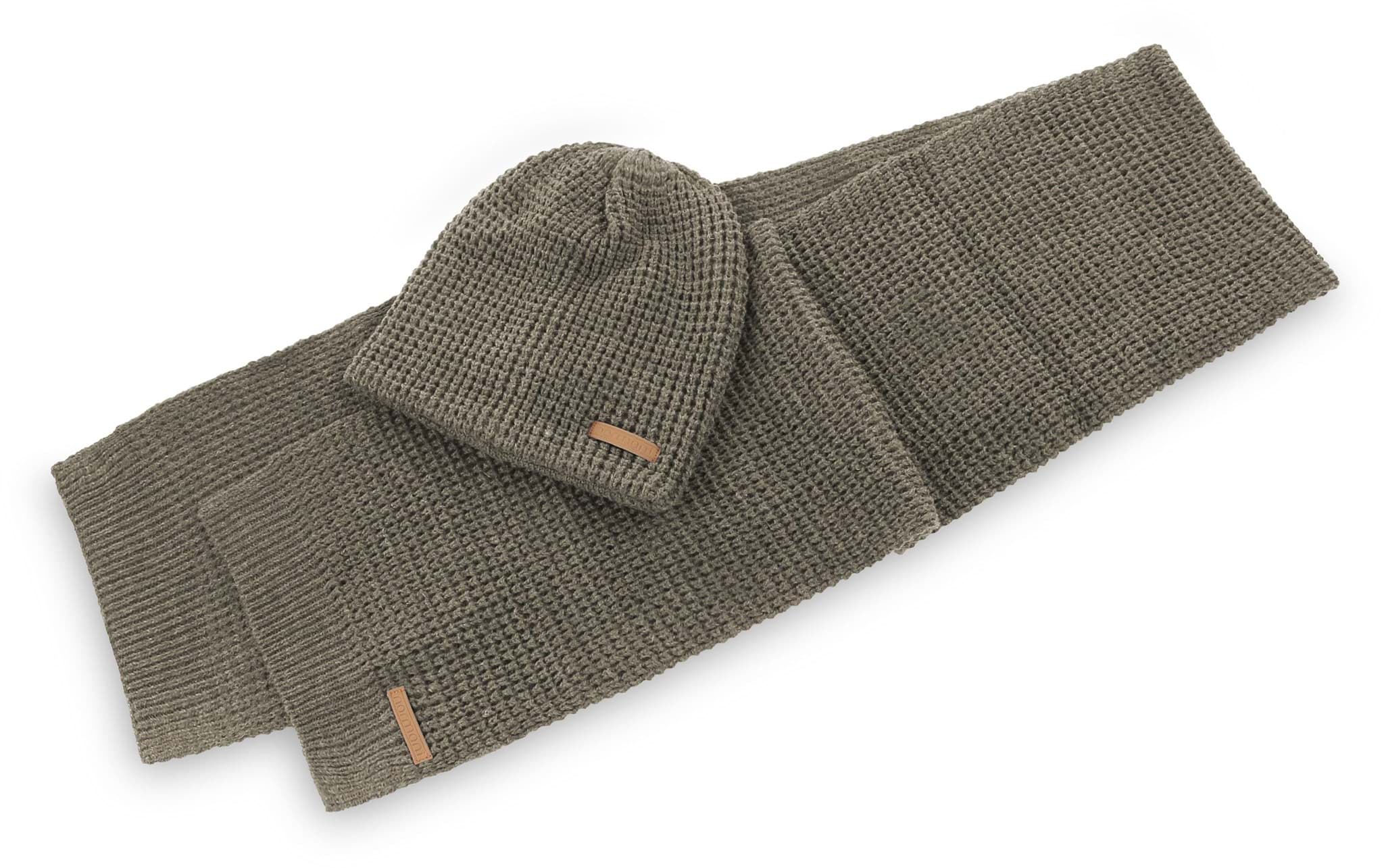 Zeige Details für Winterset „Nampa“ mit Mütze und Schal Braun meliert Bild von Winterset „Nampa“ mit Mütze und Schal Braun meliert