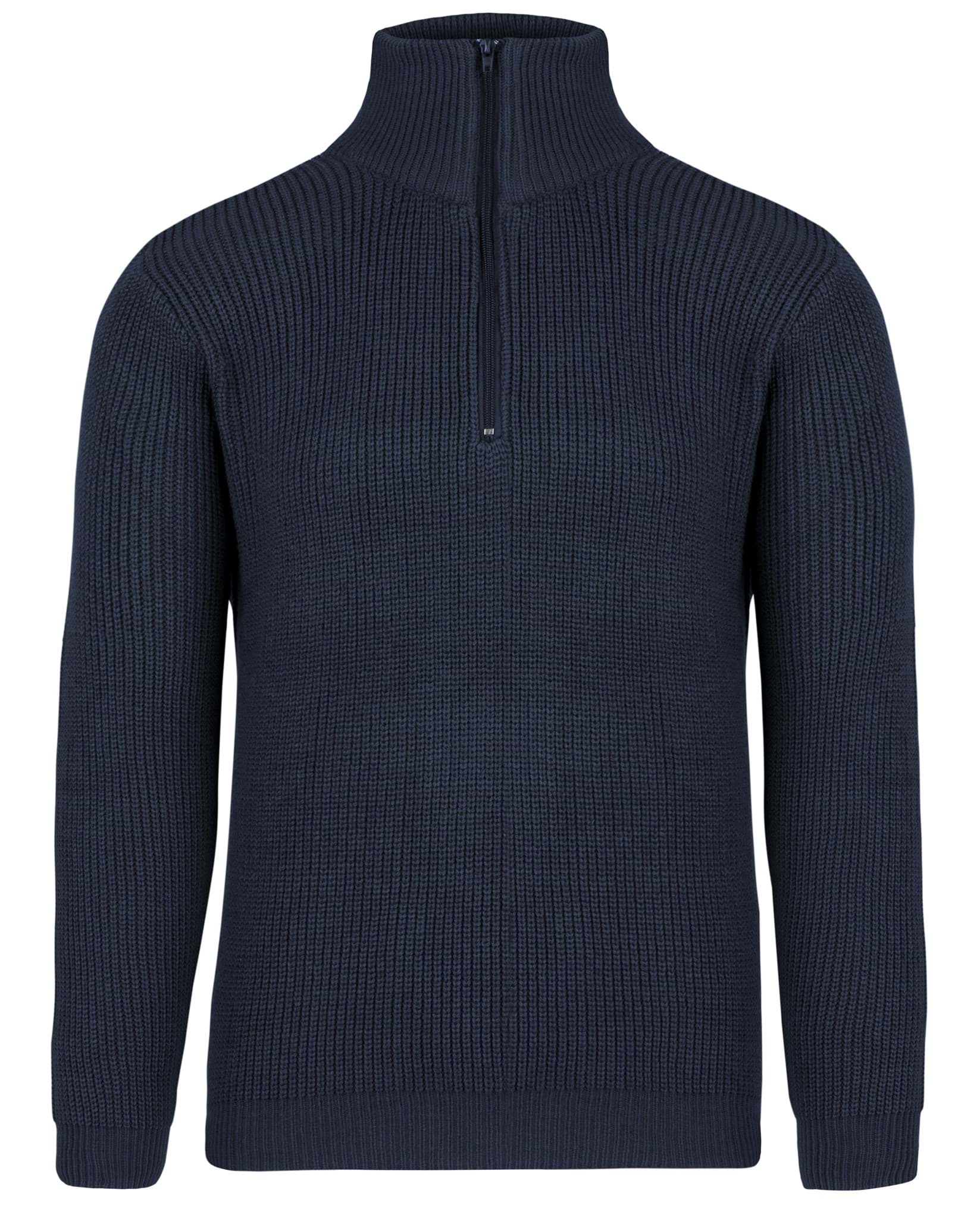 Zeige Details für Herren Troyer-Pullover mit RV-Kragen „Tintrup“ Navy Bild von Herren Troyer-Pullover mit RV-Kragen „Tintrup“ Navy