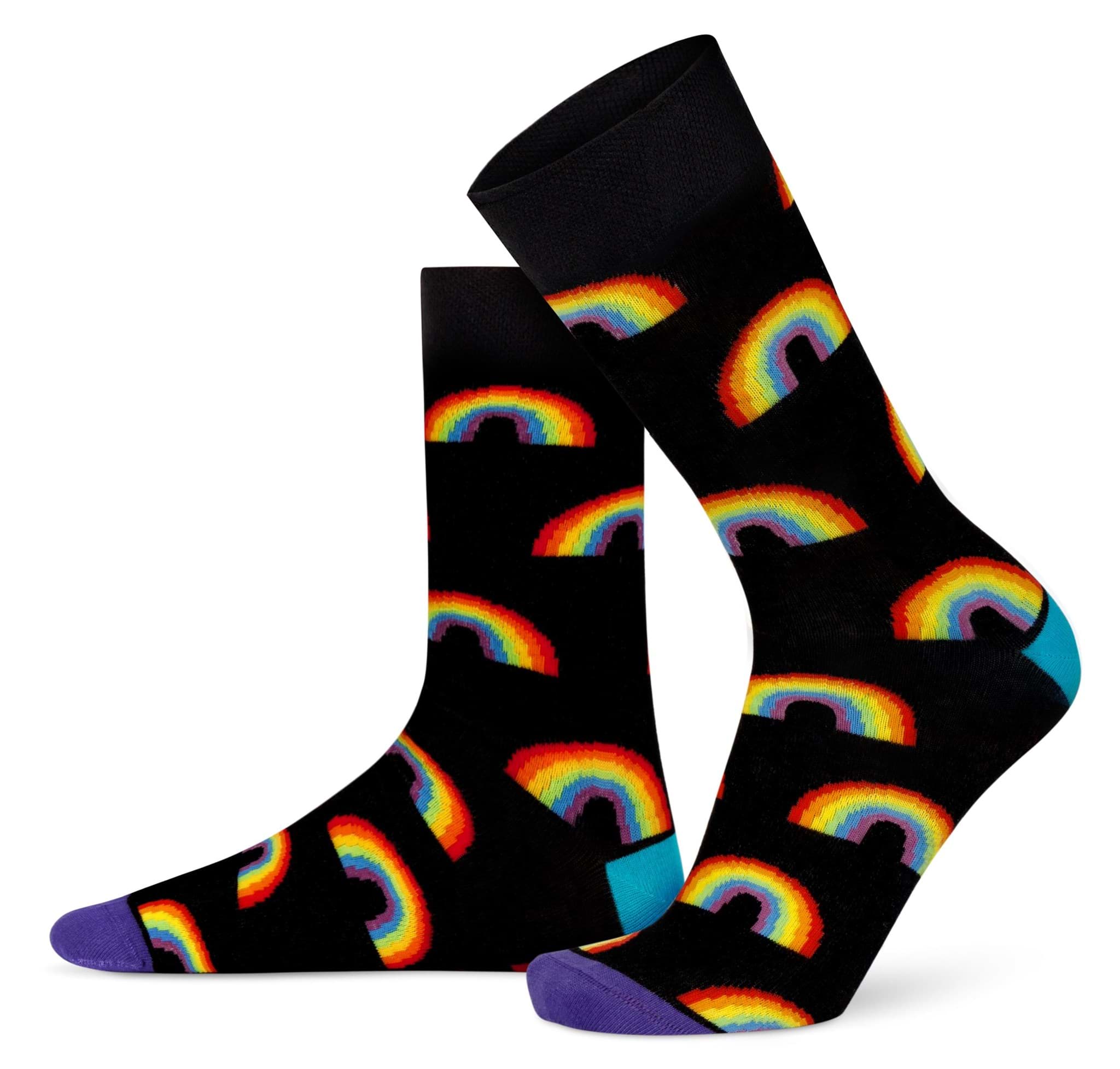 Zeige Details für 2 Paar Spruch / Motiv Socken Regenbogen Bild von 2 Paar Spruch / Motiv Socken Regenbogen