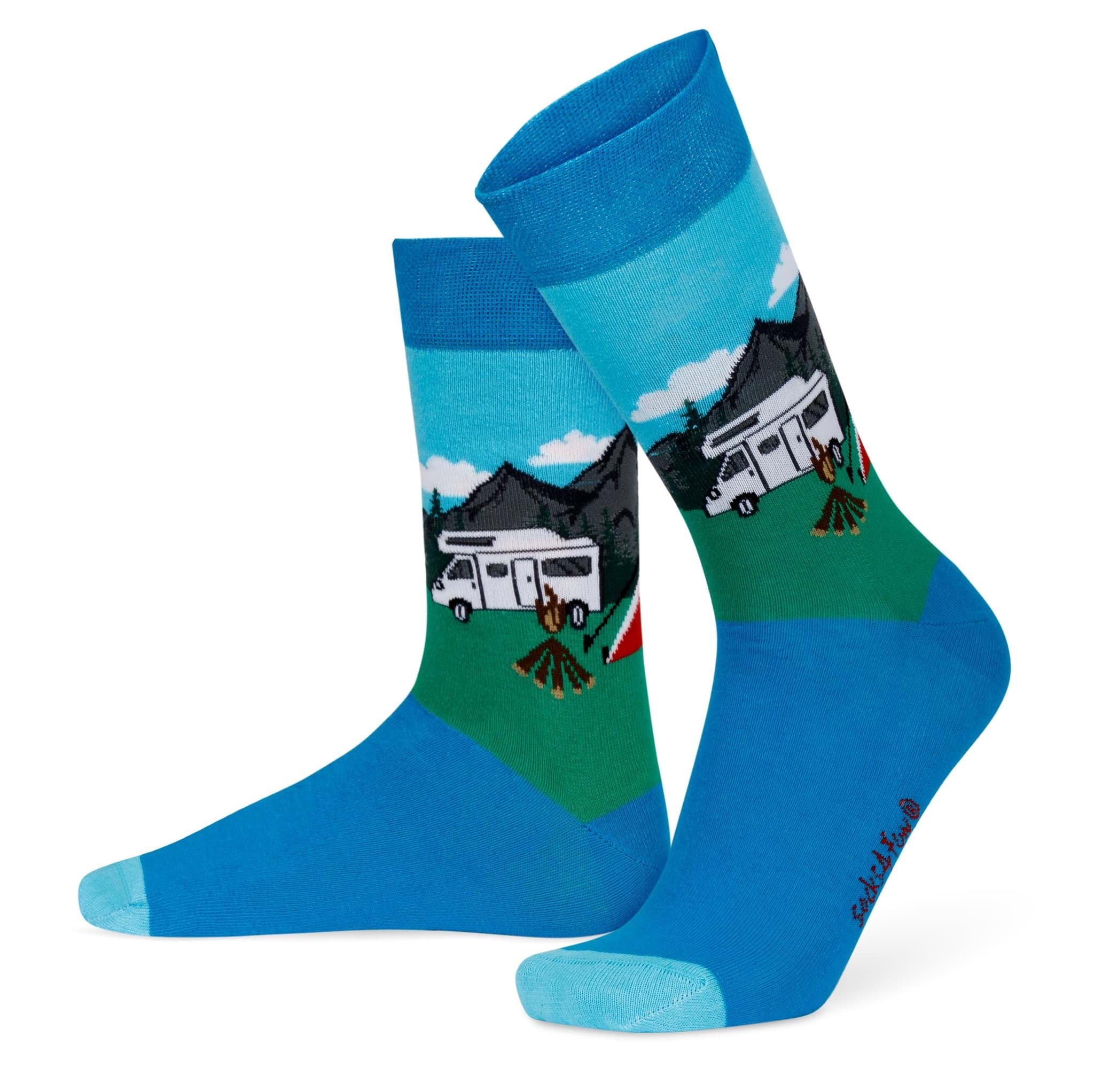 Zeige Details für 2 Paar Spruch / Motiv Socken Camping Bild von 2 Paar Spruch / Motiv Socken Camping