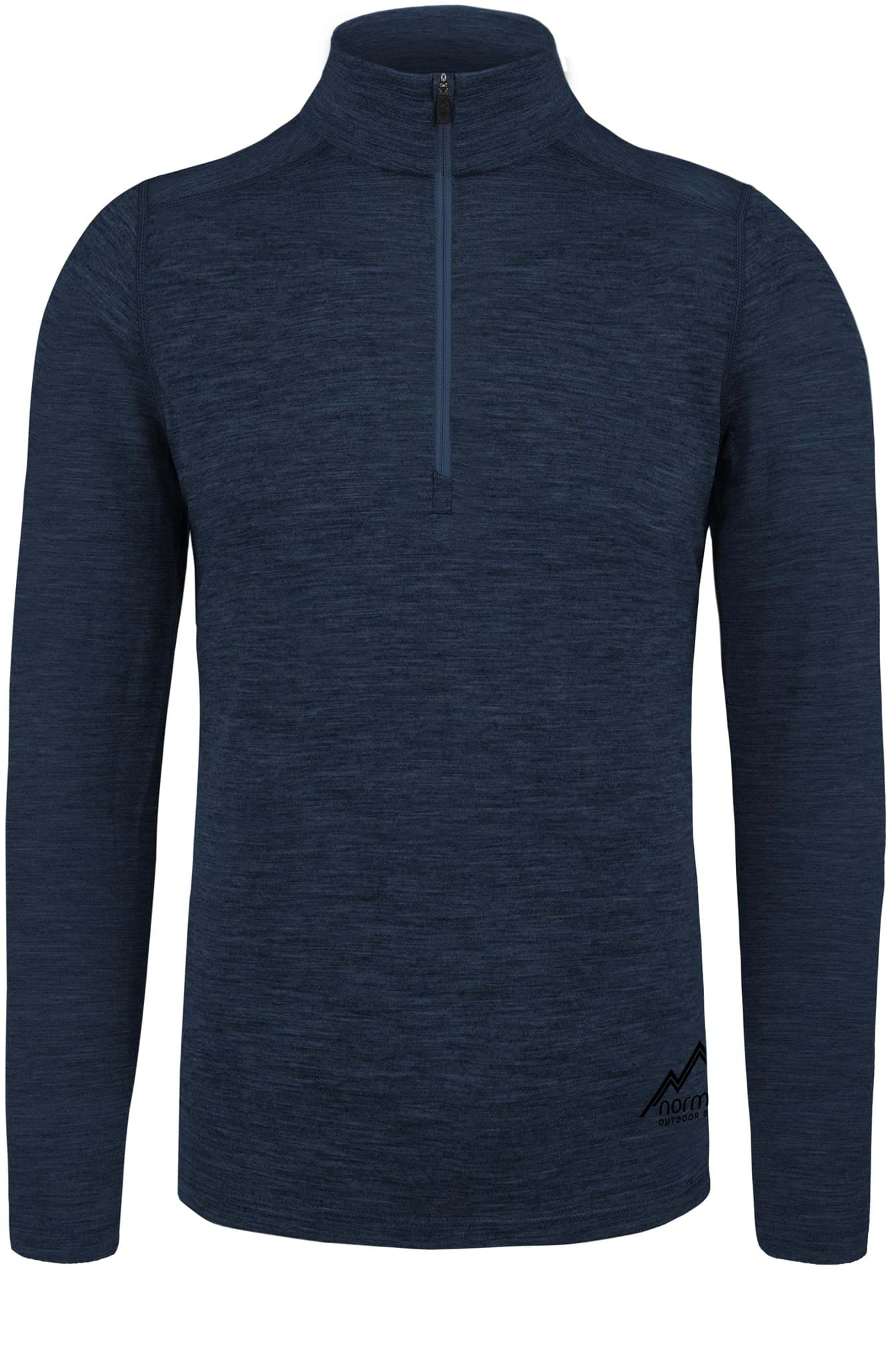 Bild von Herren Merino Langarm mit 1/4 Zipper „Canberra“ Navy