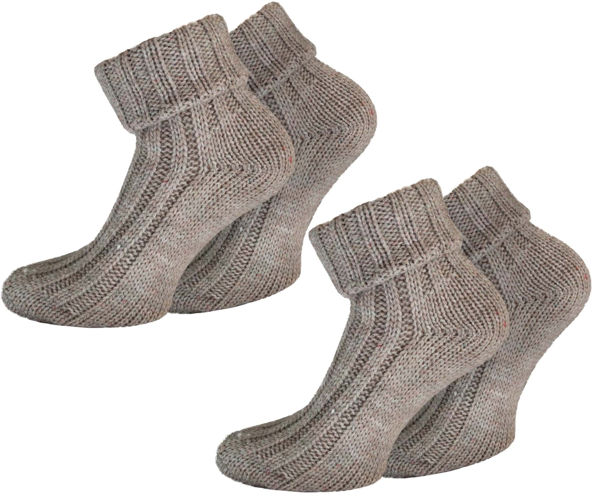 Bild von 2 Paar Alpaka-Socken mit Umschlag Beige