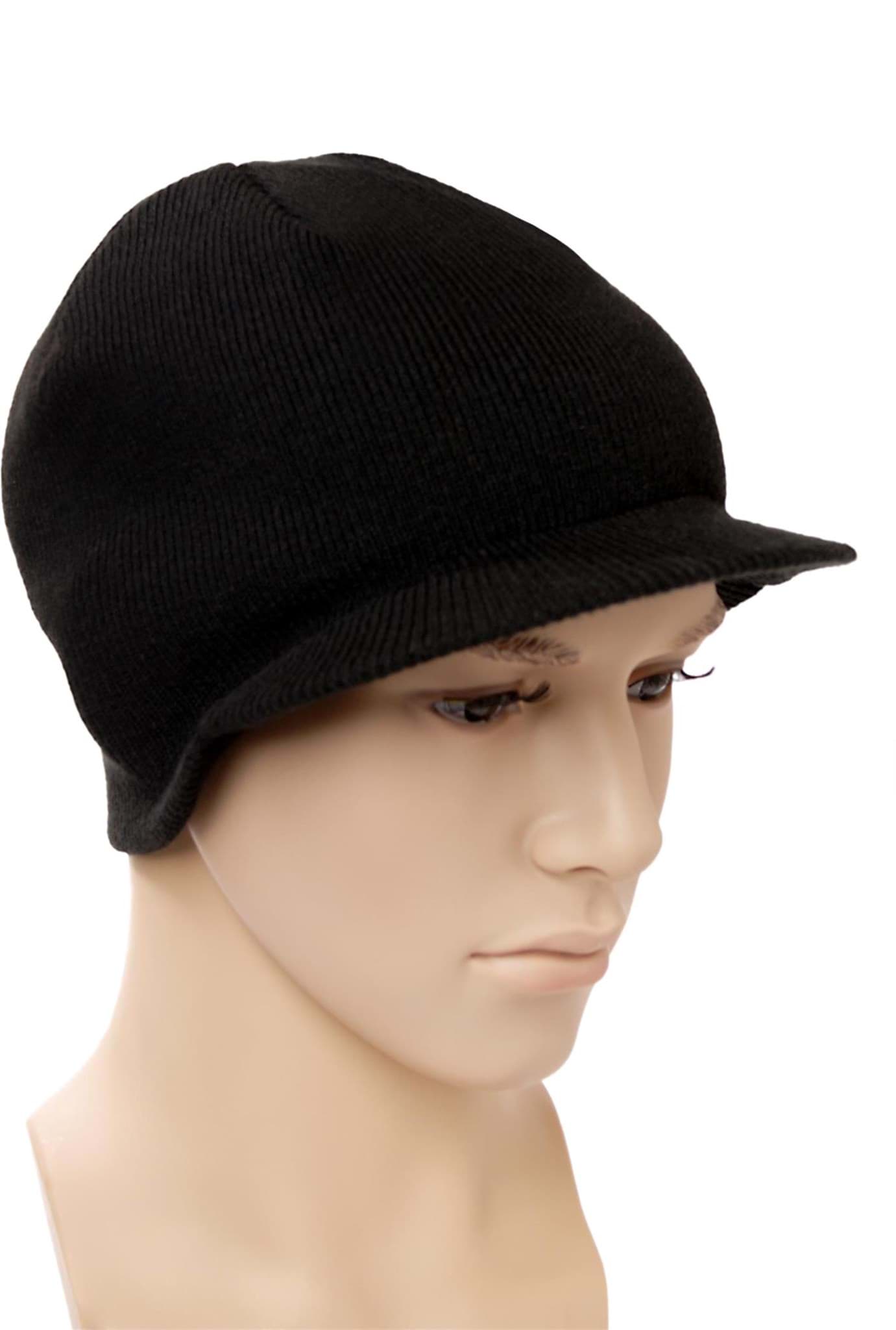 Zeige Details für Strickmütze mit Schild Schwarz Bild von Strickmütze mit Schild Schwarz