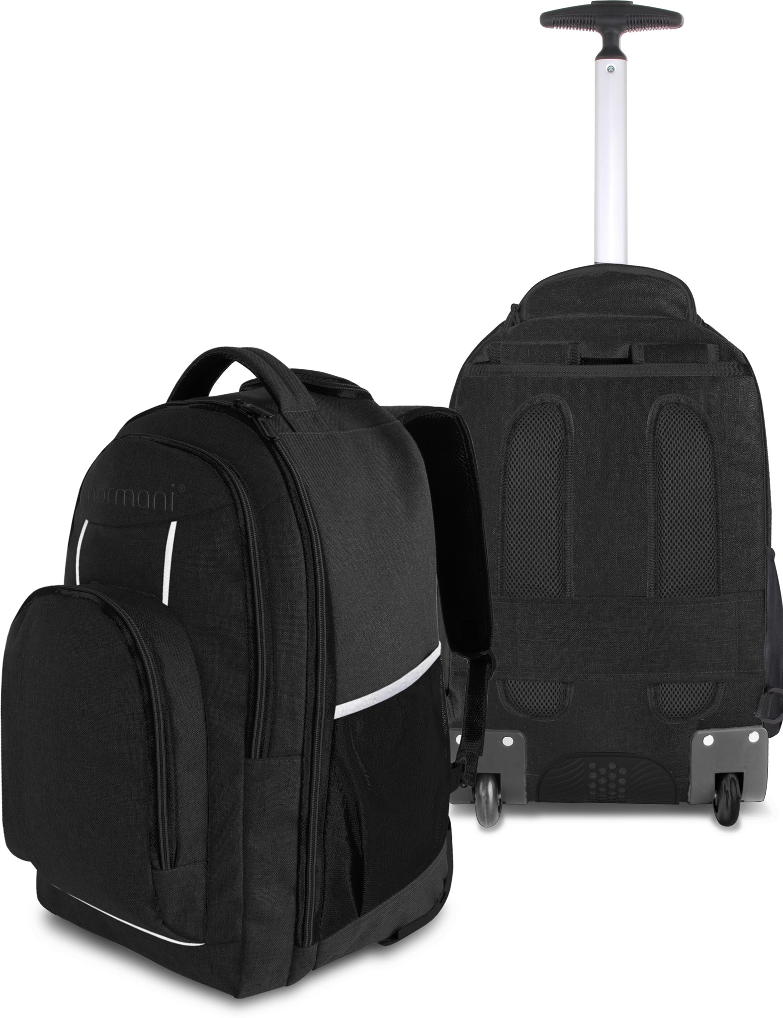 Bild von Rucksack „Yori“ mit Trolleyfunktion 30 Liter Schwarz mit Reflektoren