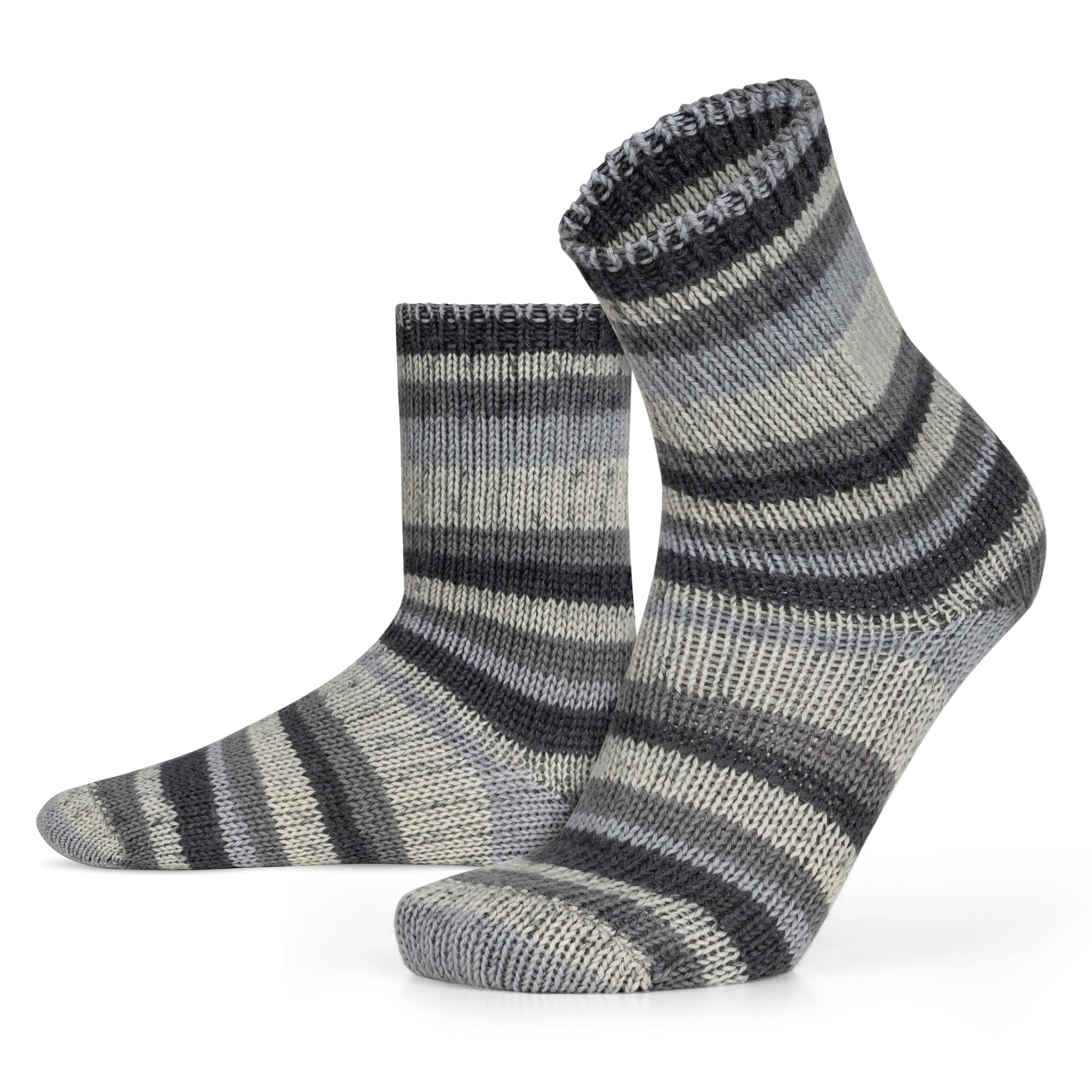 Zeige Details für 2 Paar Gestrickte Wollsocken Bunt-geringelt Grau Bild von 2 Paar Gestrickte Wollsocken Bunt-geringelt Grau
