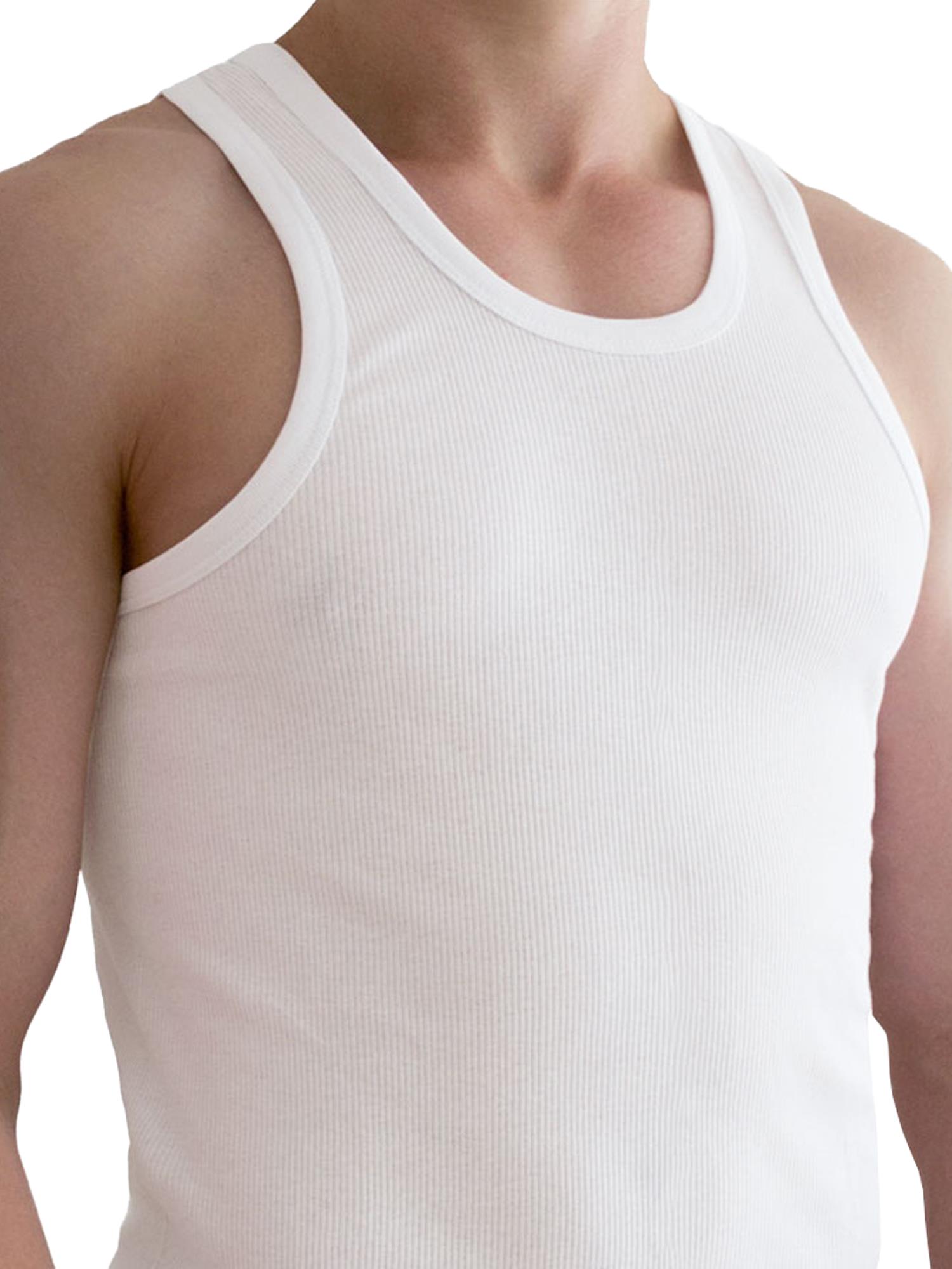 Bild von 5 Stück Herren-Unterhemd Doppelripp Weiß
