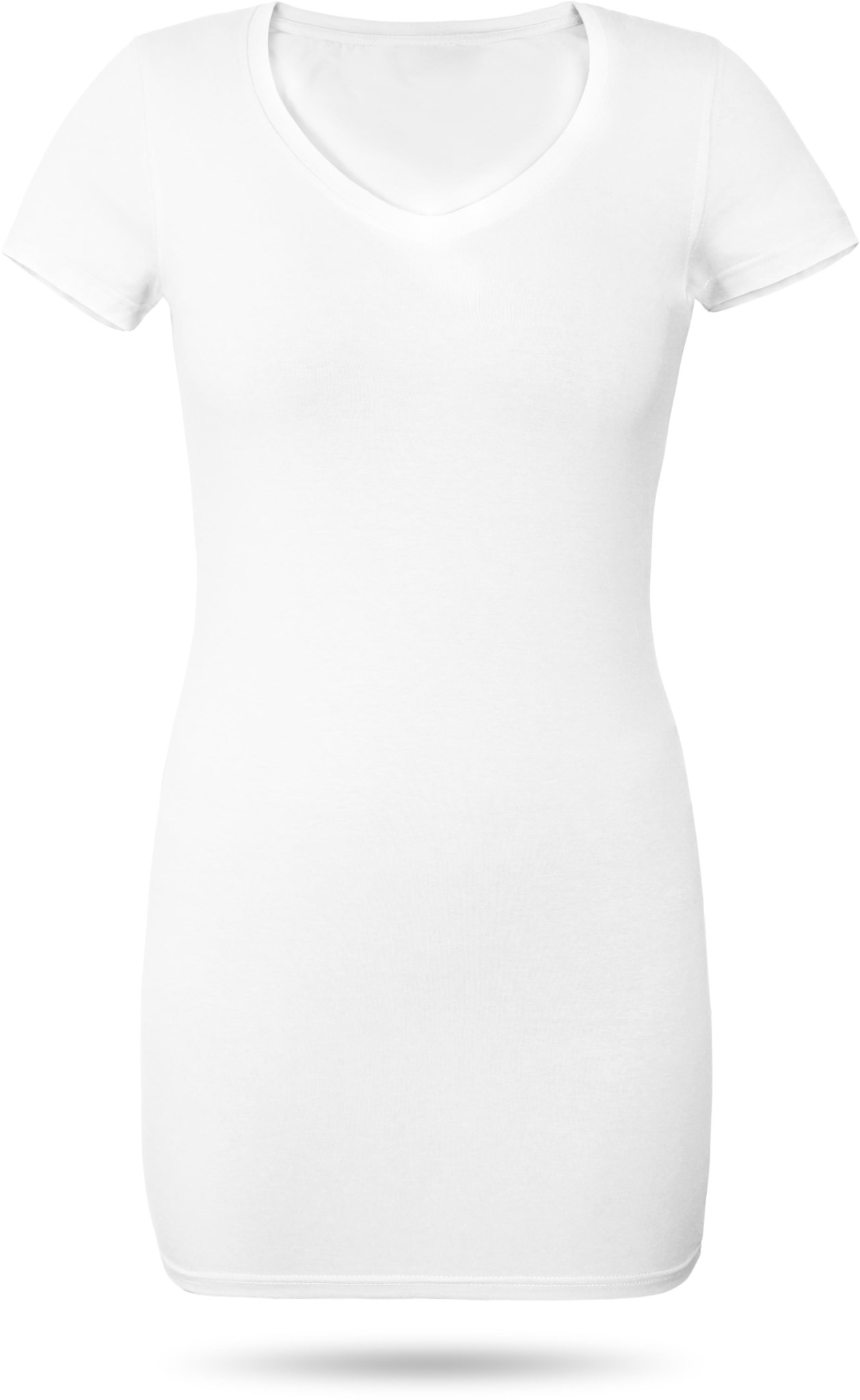 Bild von Figurbetontes T-Shirt mit V-Ausschnitt „Siena“ Weiß