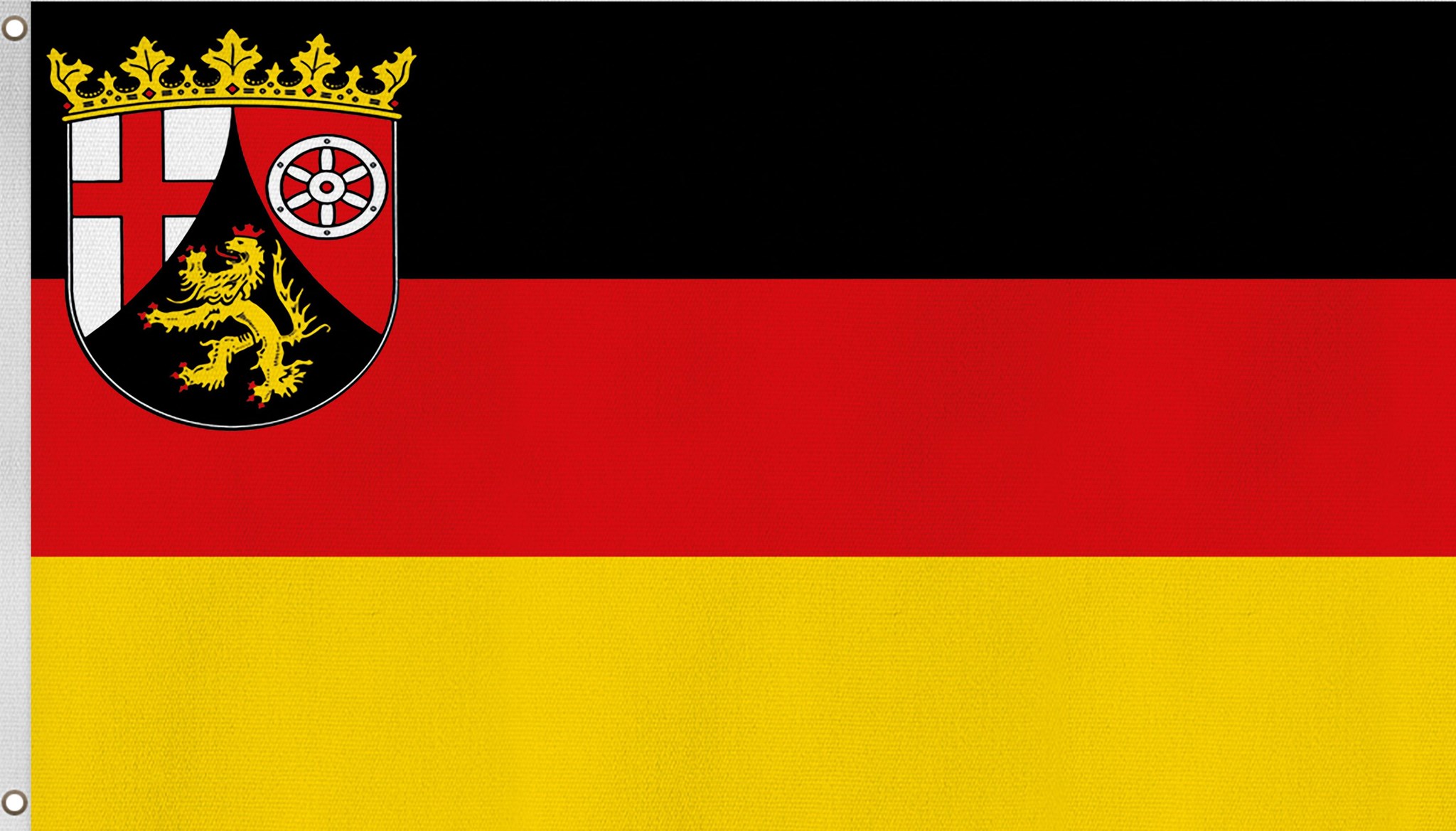 Zeige Details für Fahne Bundesländerflagge 90 cm x 150 cm Rheinland-Pfalz Bild von Fahne Bundesländerflagge 90 cm x 150 cm Rheinland-Pfalz