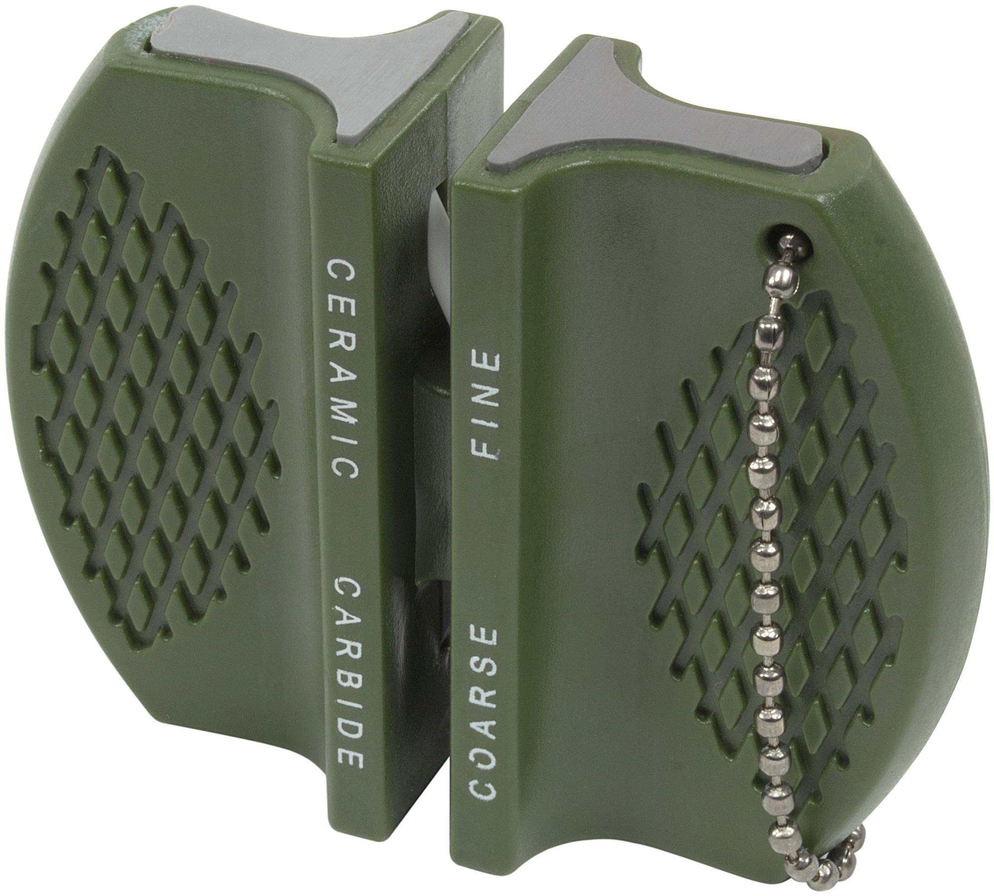 Zeige Details für Messerschärfer mit 2 Schleifflächen Oliv Bild von Messerschärfer mit 2 Schleifflächen Oliv