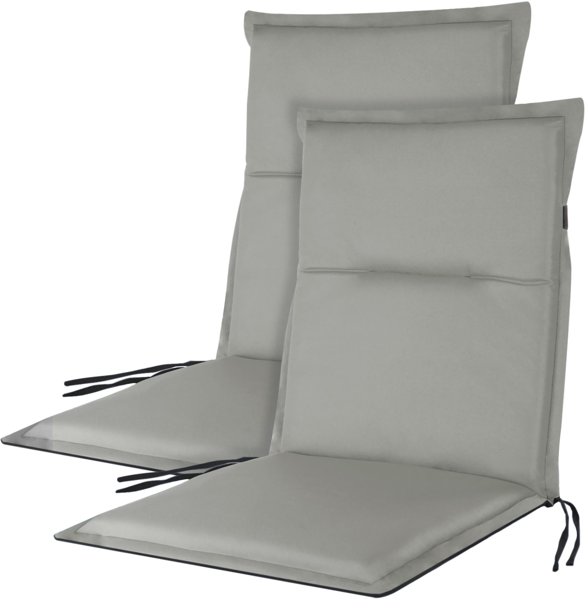 Bild von 2 wendbare Niedriglehner Stuhlauflagen Dunkelgrau/Hellgrau