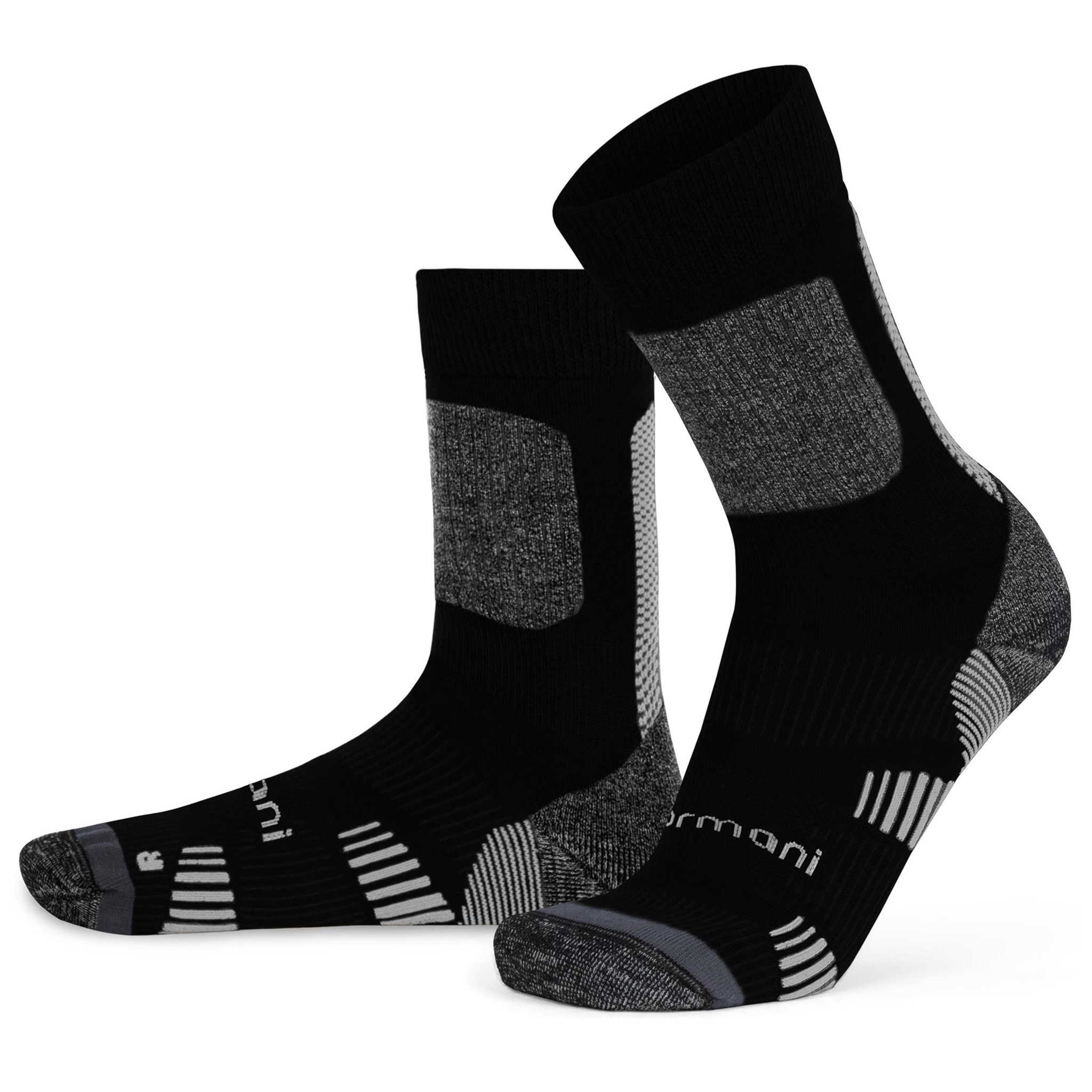 Bild von 2 Merino Trekking Socken mit Frotteesohle Schwarz