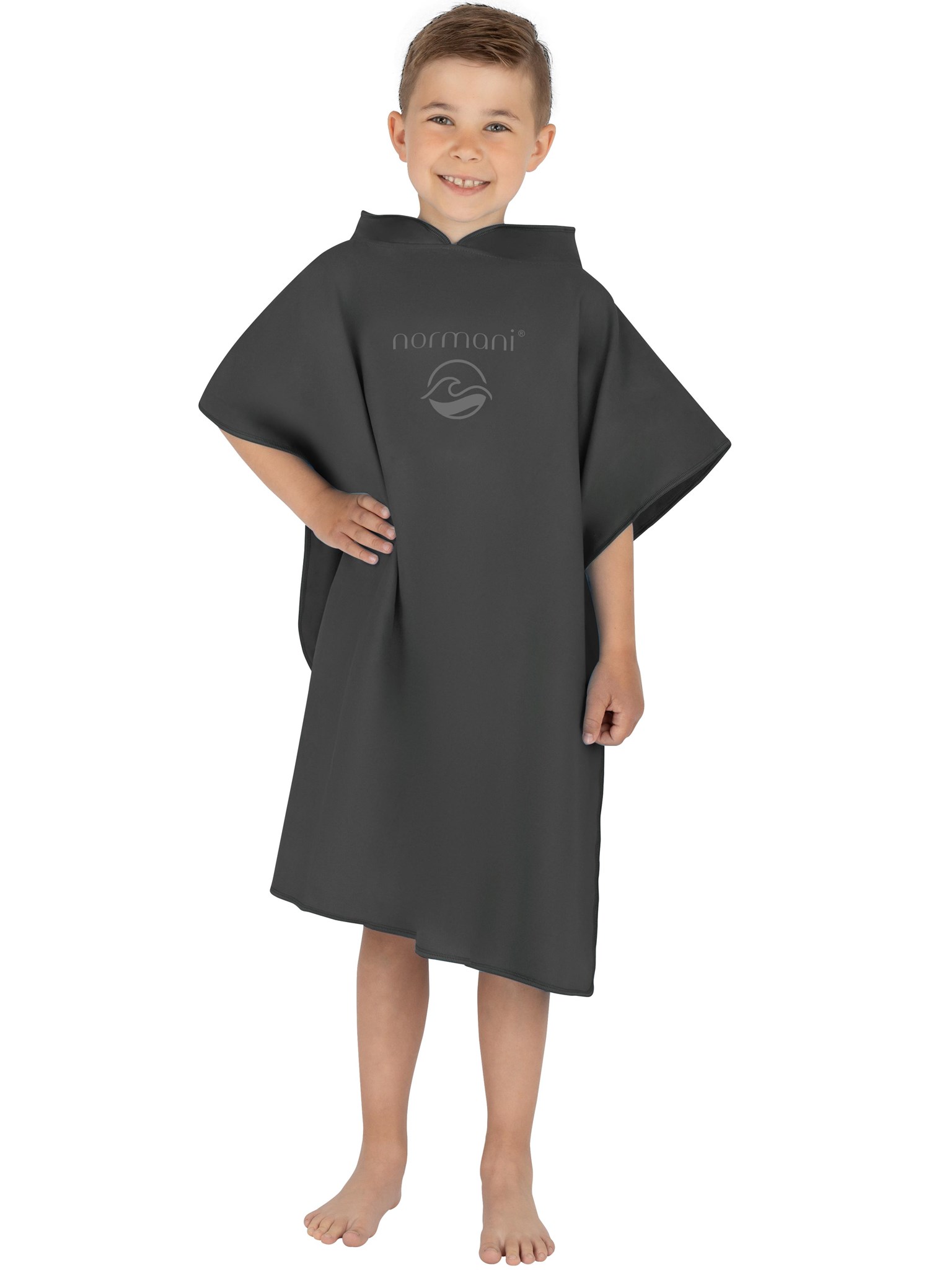 Bild von Kinder Badeponcho aus Mikrofaser „Manati“ Schwarz