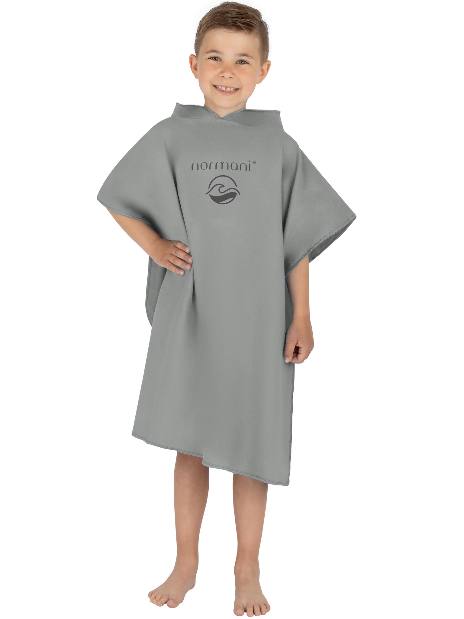 Bild von Kinder Badeponcho aus Mikrofaser „Manati“ Grau