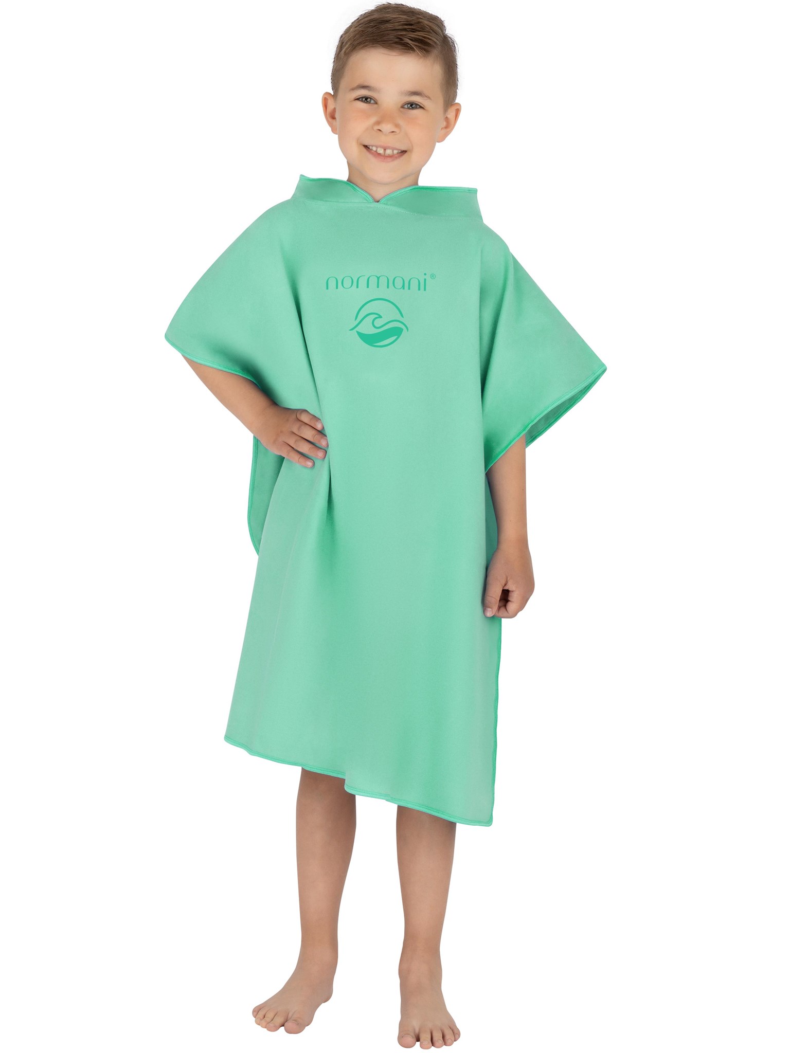 Bild von Kinder Badeponcho aus Mikrofaser „Manati“ Minze