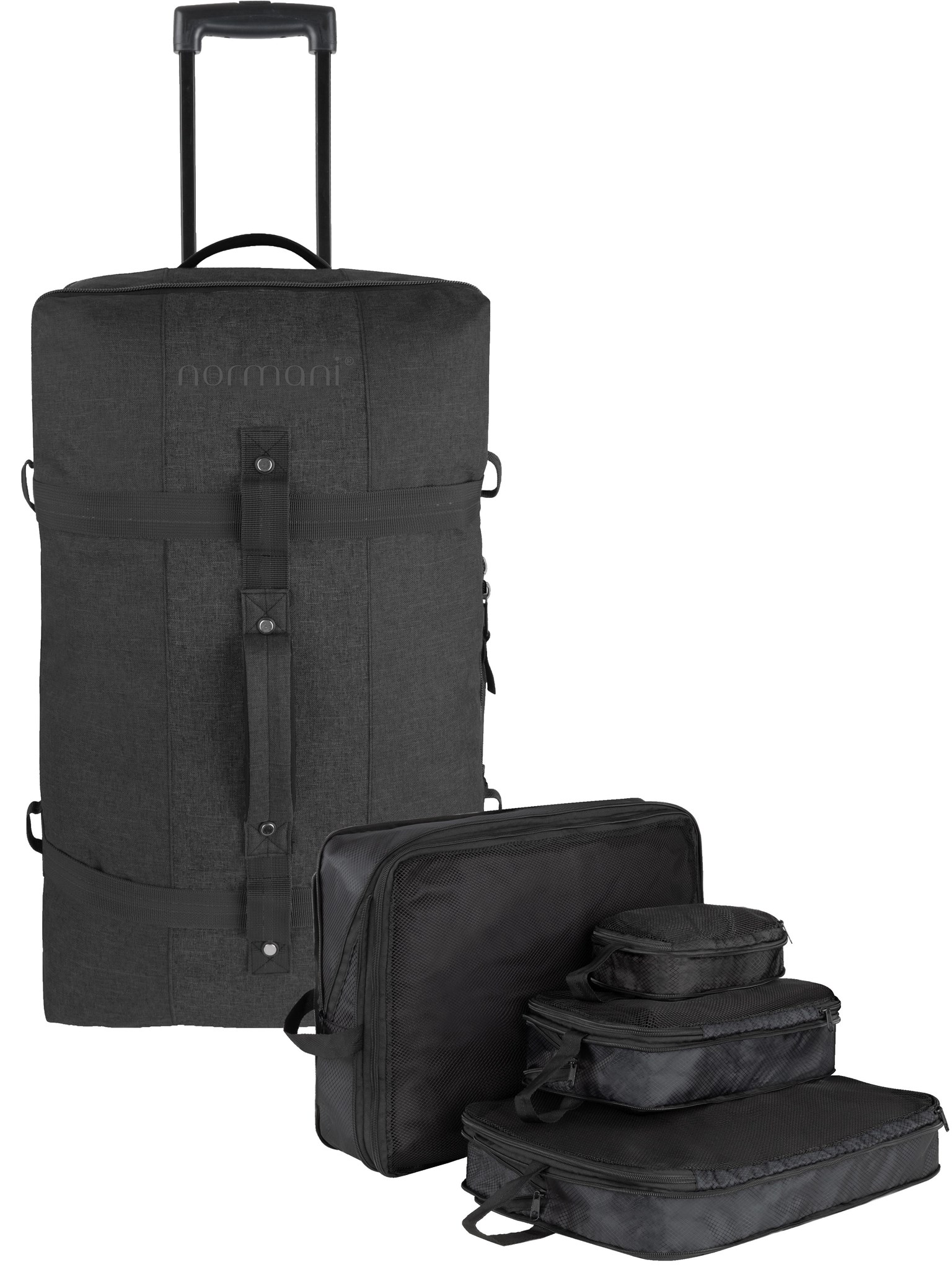Zeige Details für Reisetasche 125 L mit 4 Kleidertaschen „Aurori 125“ Schwarz Bild von Reisetasche 125 L mit 4 Kleidertaschen „Aurori 125“ Schwarz