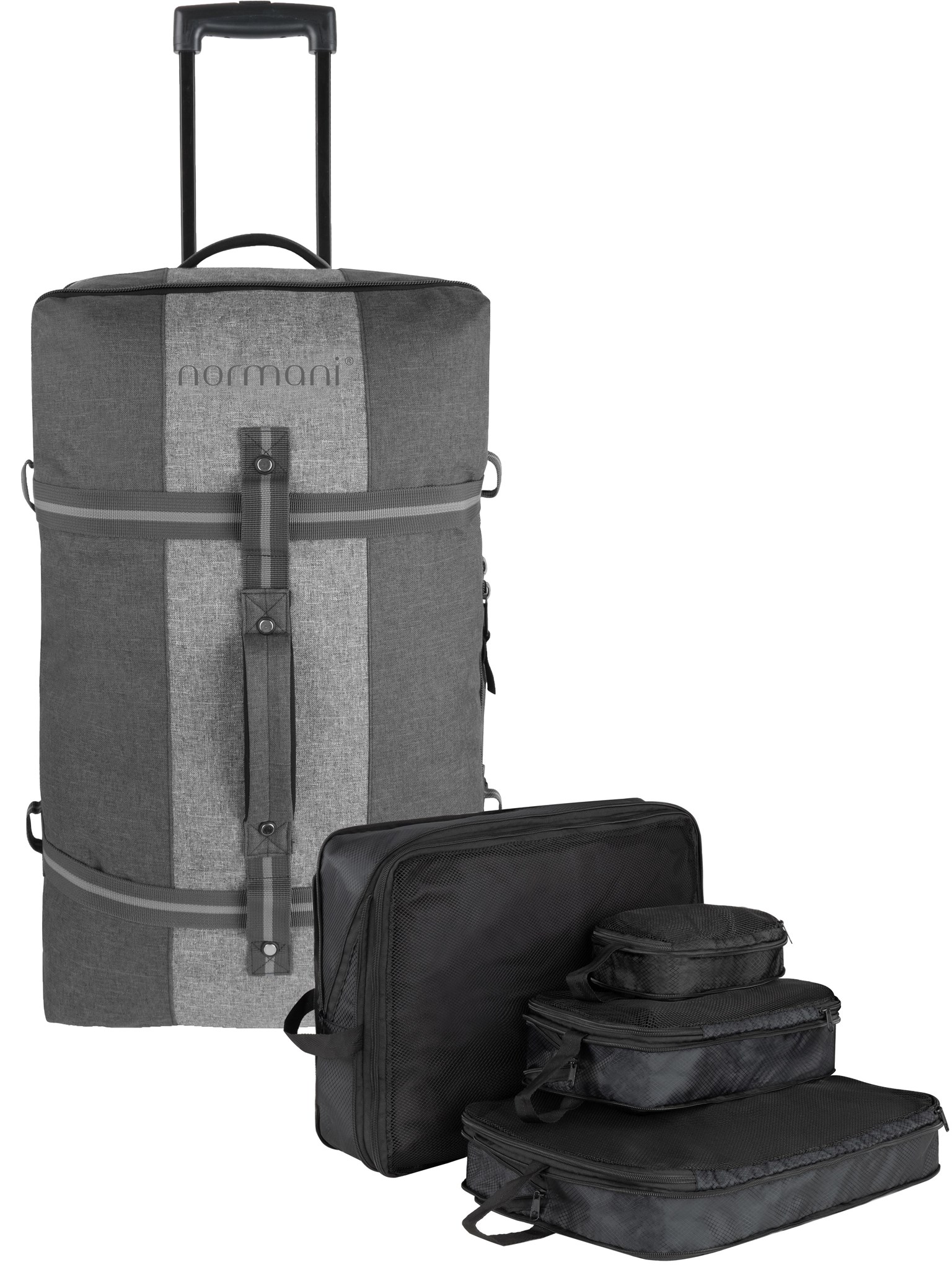 Zeige Details für Reisetasche 125 L mit 4 Kleidertaschen „Aurori 125“ Dunkelgrau/Grau Bild von Reisetasche 125 L mit 4 Kleidertaschen „Aurori 125“ Dunkelgrau/Grau