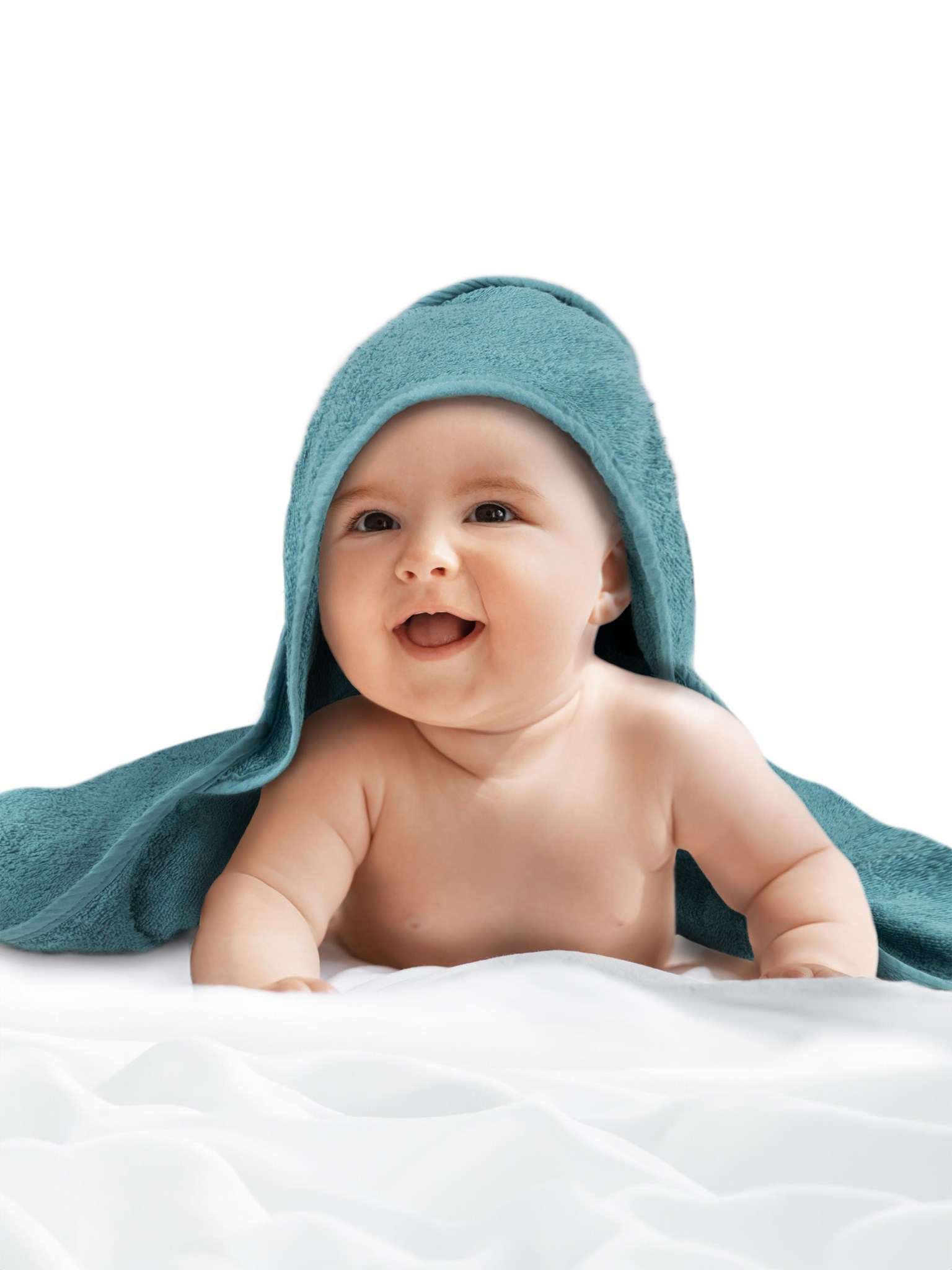 Bild von 2x Baby Wickeltücher aus Bio-Baumwolle Petrol/Hellblau