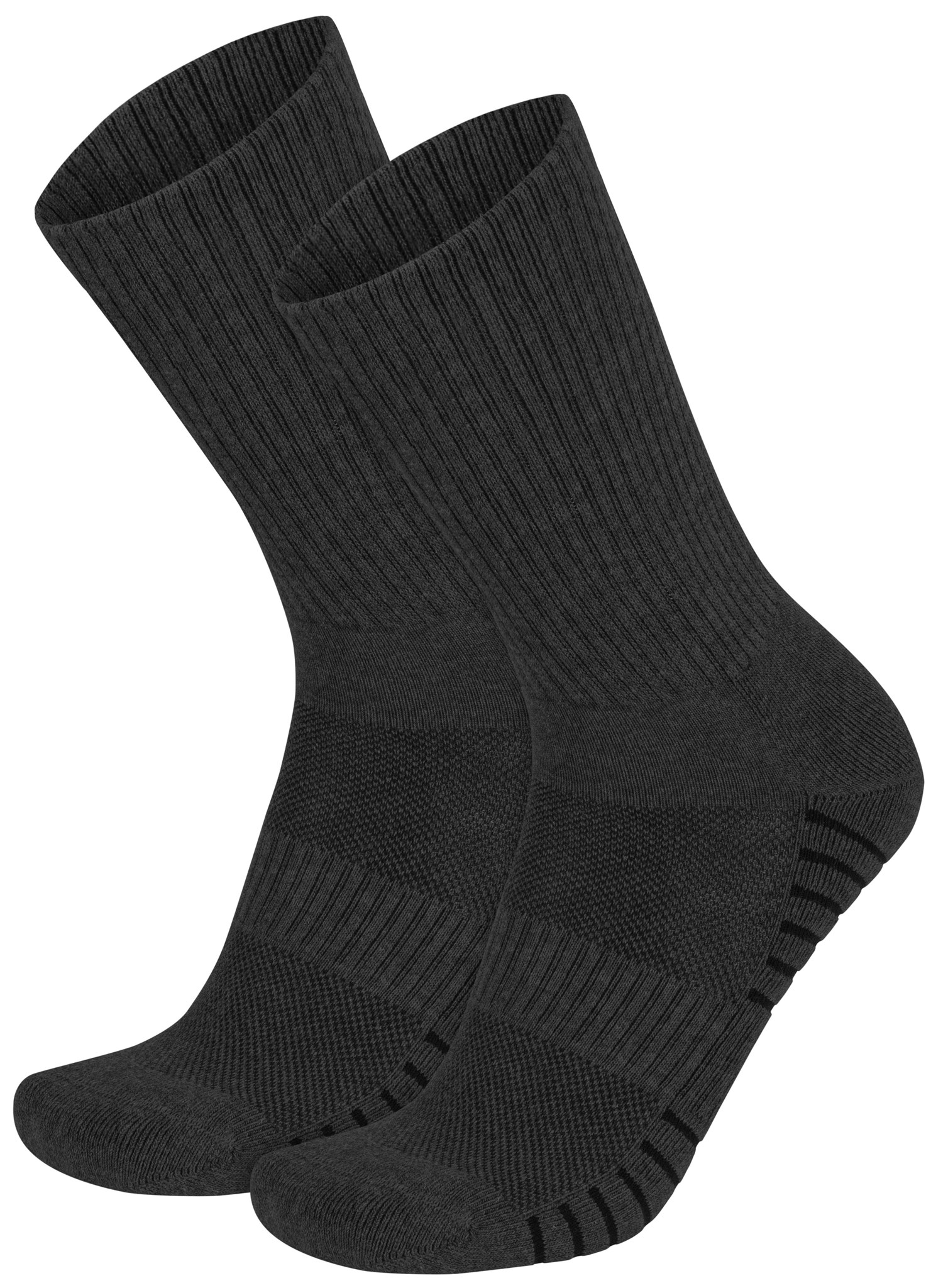 Bild von 4 Trekkingwandersocken mit Polstersohle und Komfortbund Anthrazit