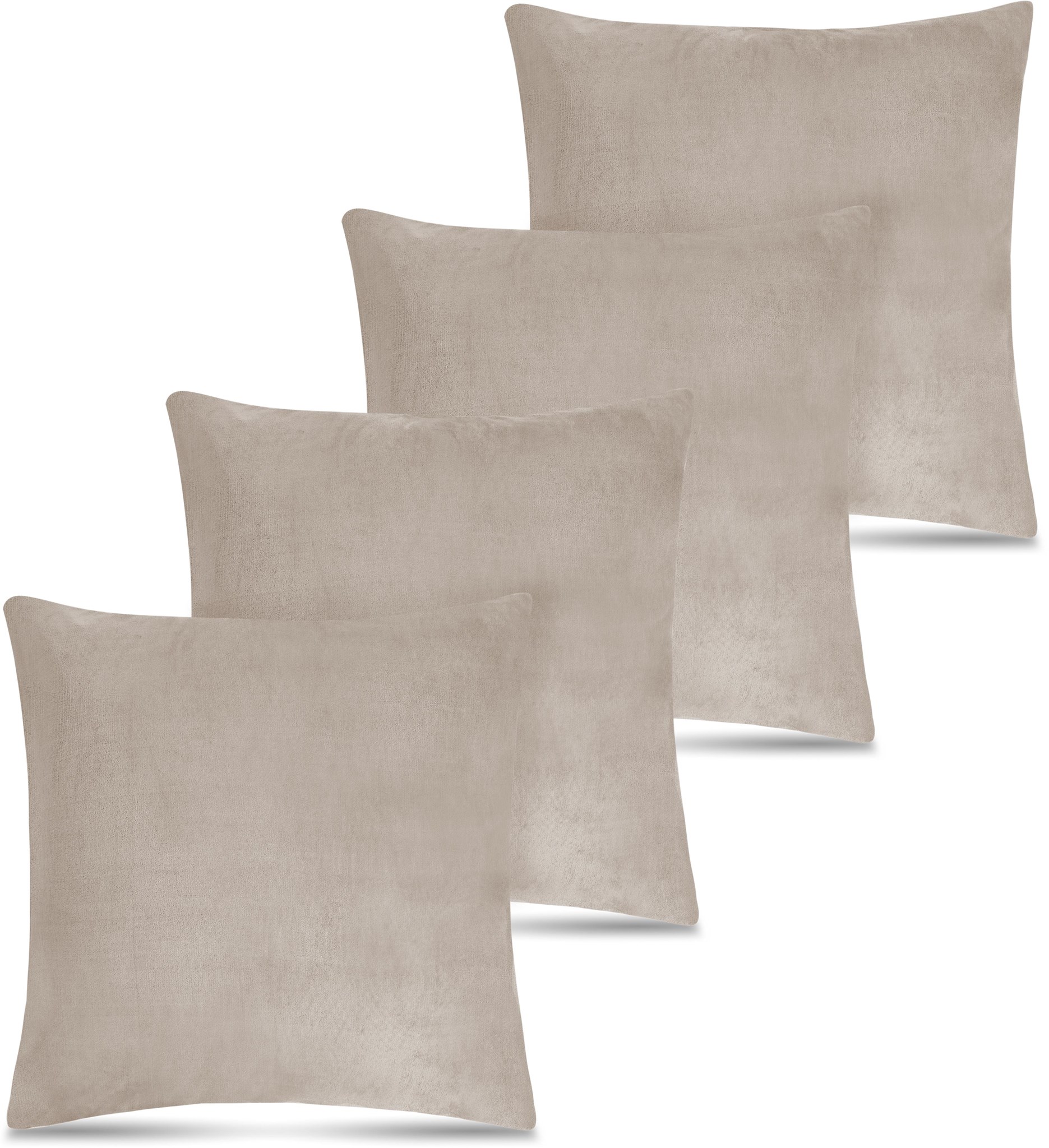 Zeige Details für 4 x Flanellkissen Bezüge 60x60cm Taupe Bild von 4 x Flanellkissen Bezüge 60x60cm Taupe