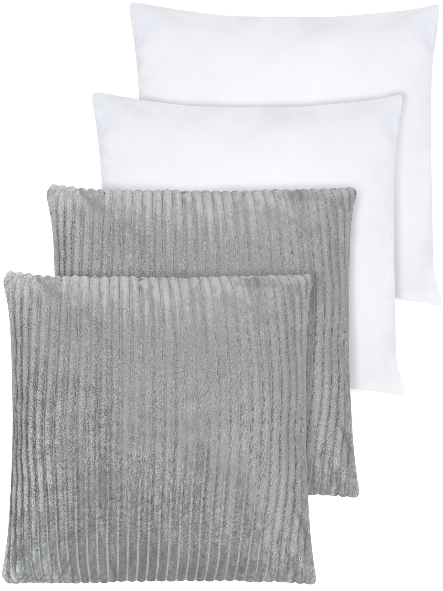 Zeige Details für 2 x Couchkissen 60x60 cm mit Füllung Hellgrau Bild von 2 x Couchkissen 60x60 cm mit Füllung Hellgrau