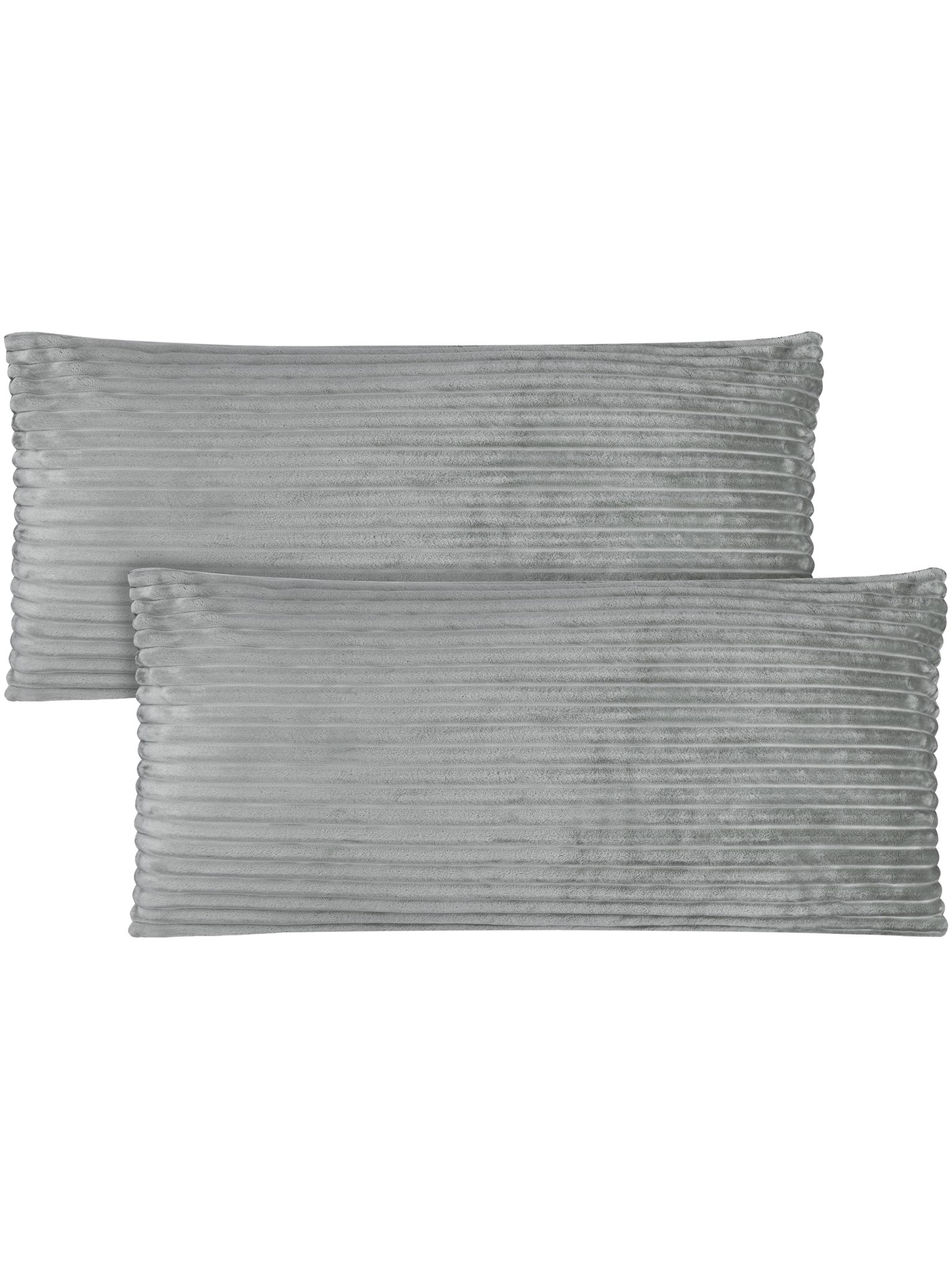 Zeige Details für 2 Kissenbezüge aus Streifen-Flanell 40x80 cm „Mendoza“ Hellgrau Bild von 2 Kissenbezüge aus Streifen-Flanell 40x80 cm „Mendoza“ Hellgrau