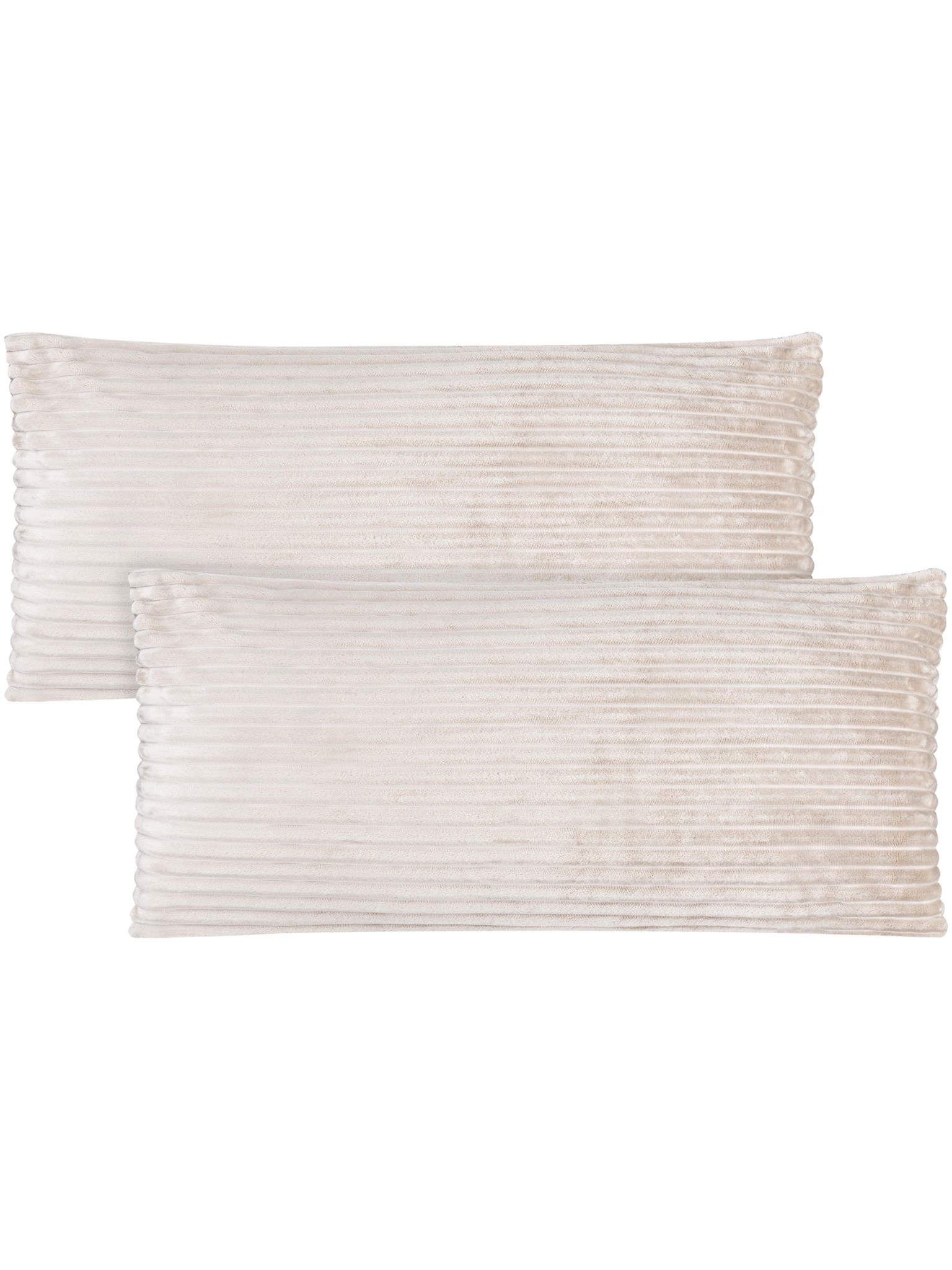 Zeige Details für 2 Kissenbezüge aus Streifen-Flanell 40x80 cm „Mendoza“ Taupe Bild von 2 Kissenbezüge aus Streifen-Flanell 40x80 cm „Mendoza“ Taupe