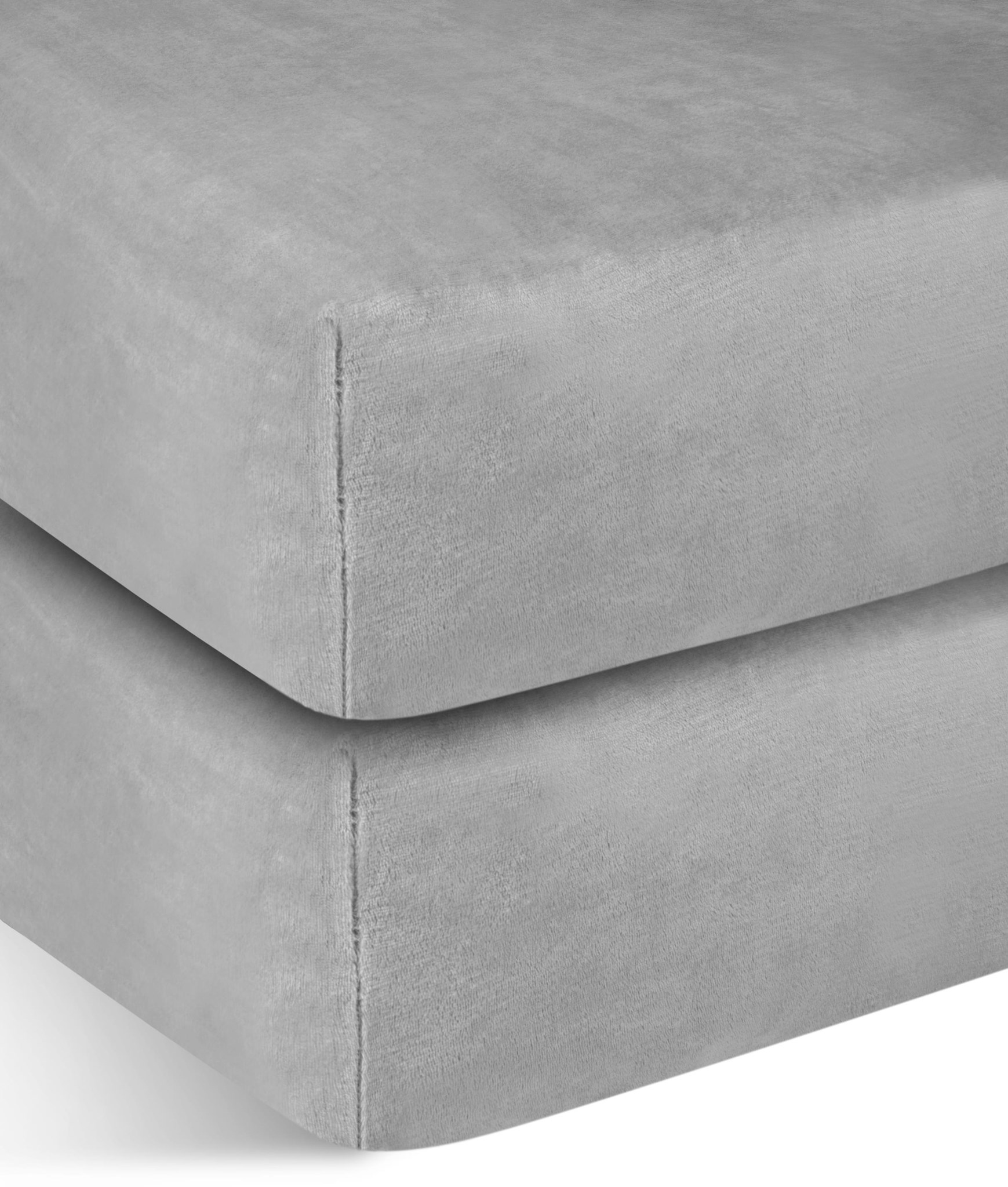 Zeige Details für 2 Flanell-Spannbettlaken „PERPIGNAN“ Hellgrau Bild von 2 Flanell-Spannbettlaken „PERPIGNAN“ Hellgrau