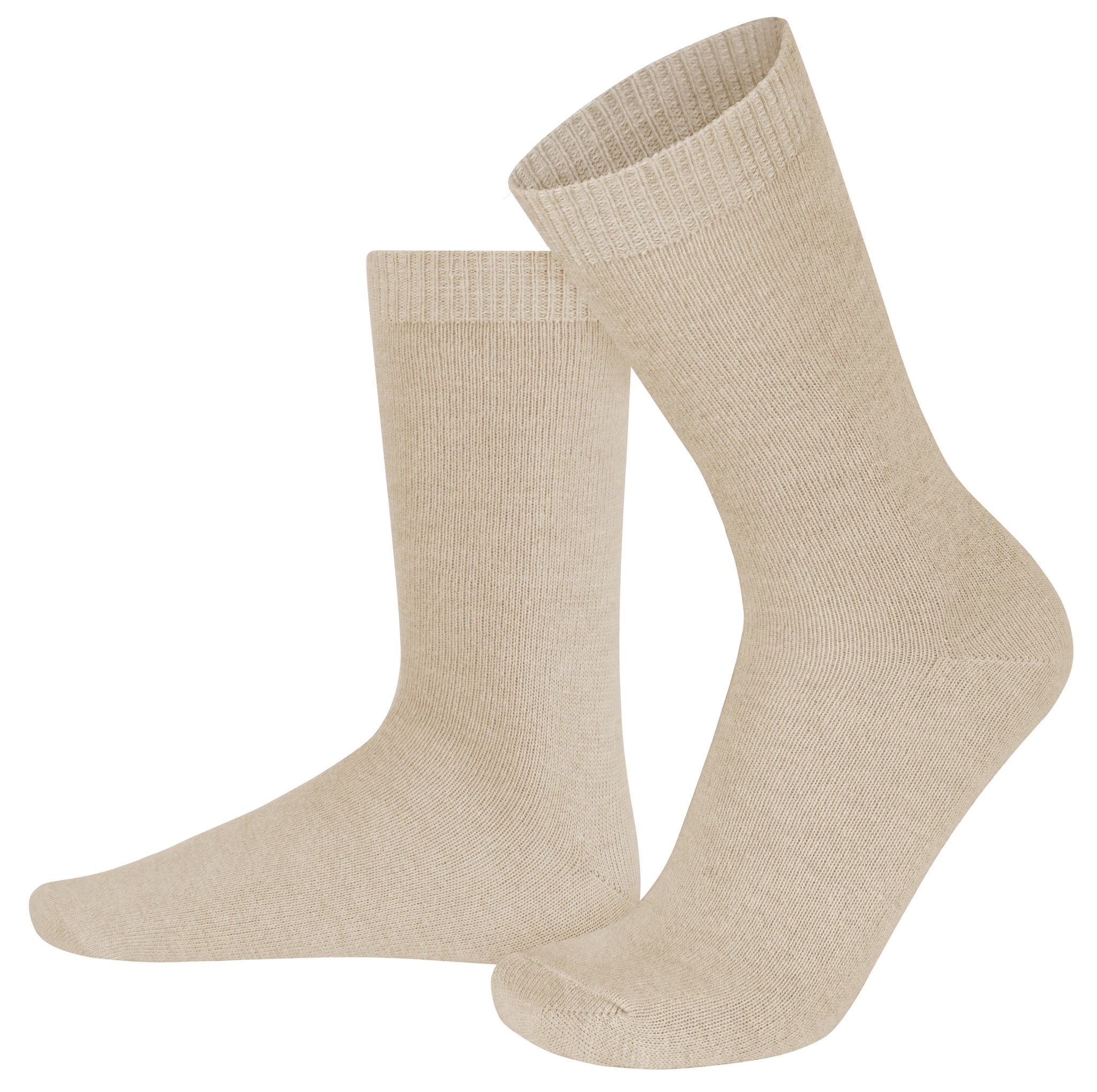 Zeige Details für 3 Socken aus Cashmere und Merinowolle mit Komfortbund Beige Bild von 3 Socken aus Cashmere und Merinowolle mit Komfortbund Beige