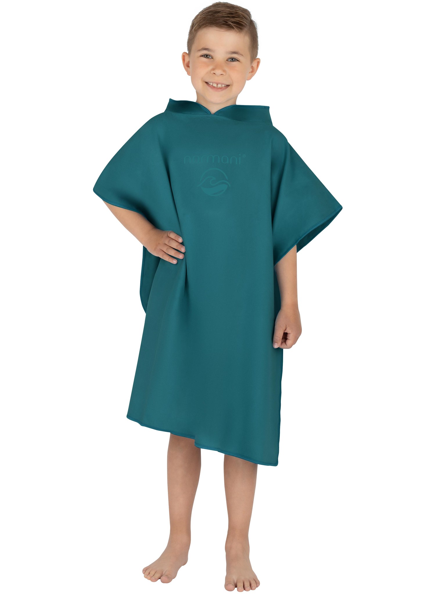 Bild von Kinder Badeponcho aus Mikrofaser „Manati“ Petrol