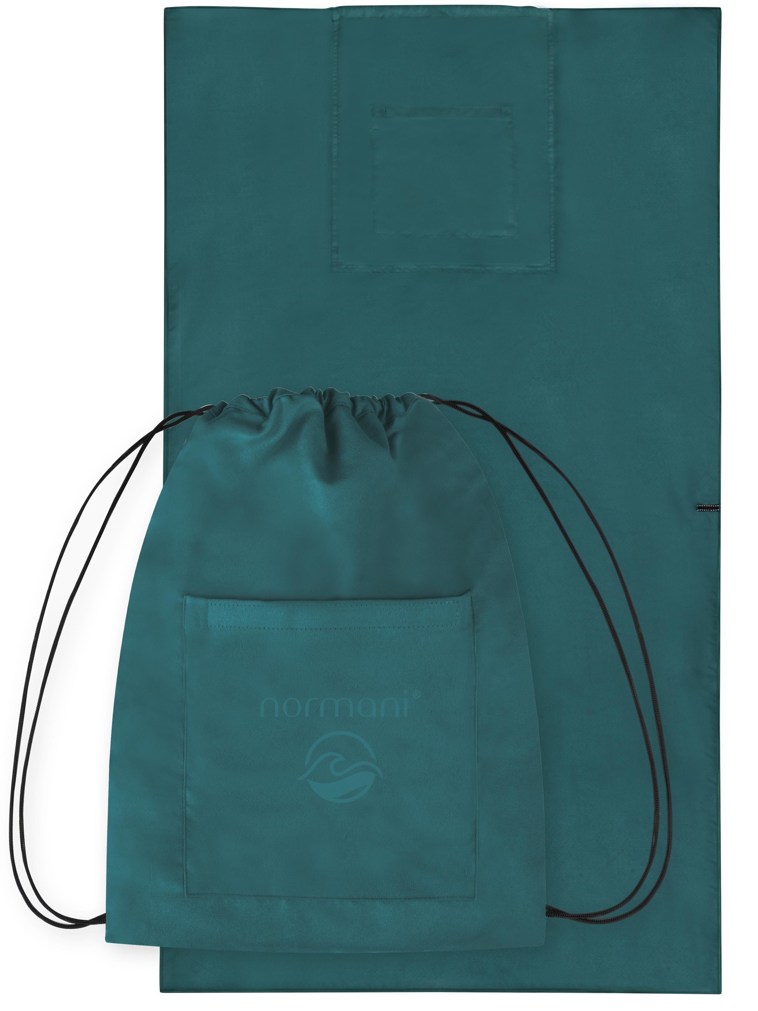 Zeige Details für Badehandtuch mit Rucksackfunktion Petrol Bild von Badehandtuch mit Rucksackfunktion Petrol