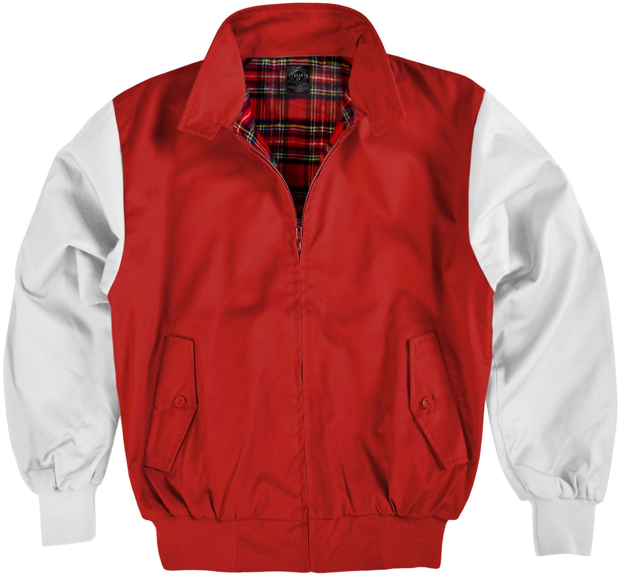 Zeige Details für Herren Harrington Jacke Rot/Weiß Bild von Herren Harrington Jacke Rot/Weiß