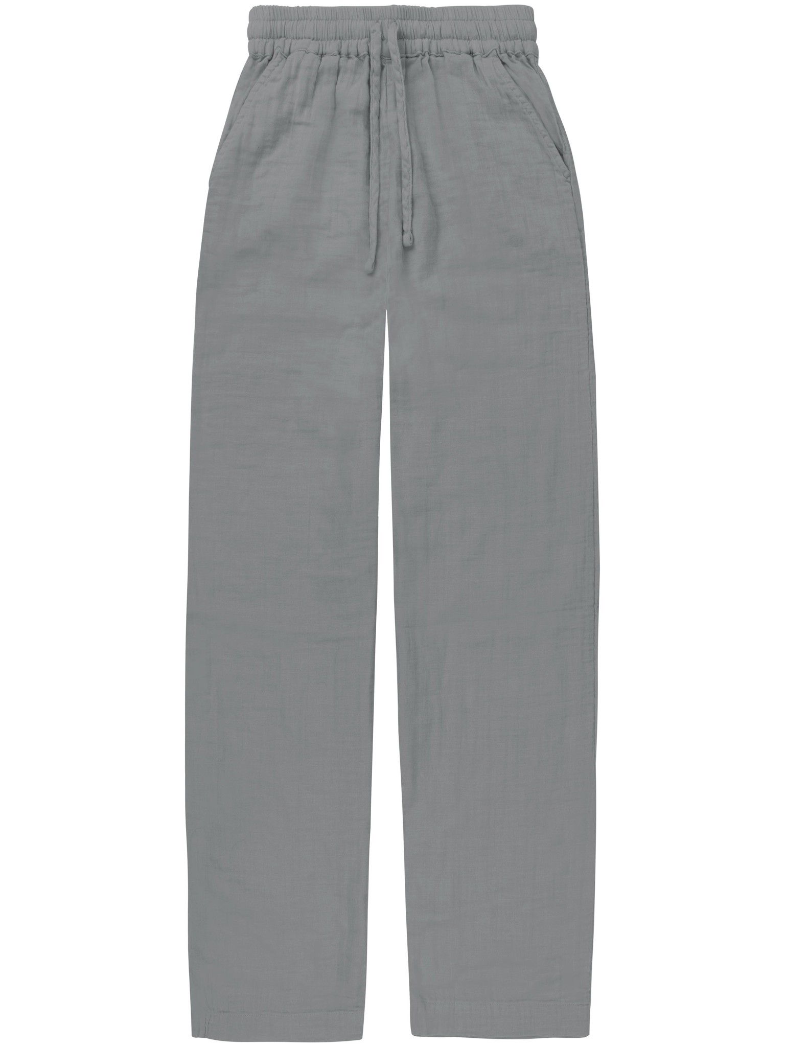 Zeige Details für Musselin Hose extra lang „Chania“ Hellgrau Bild von Musselin Hose extra lang „Chania“ Hellgrau