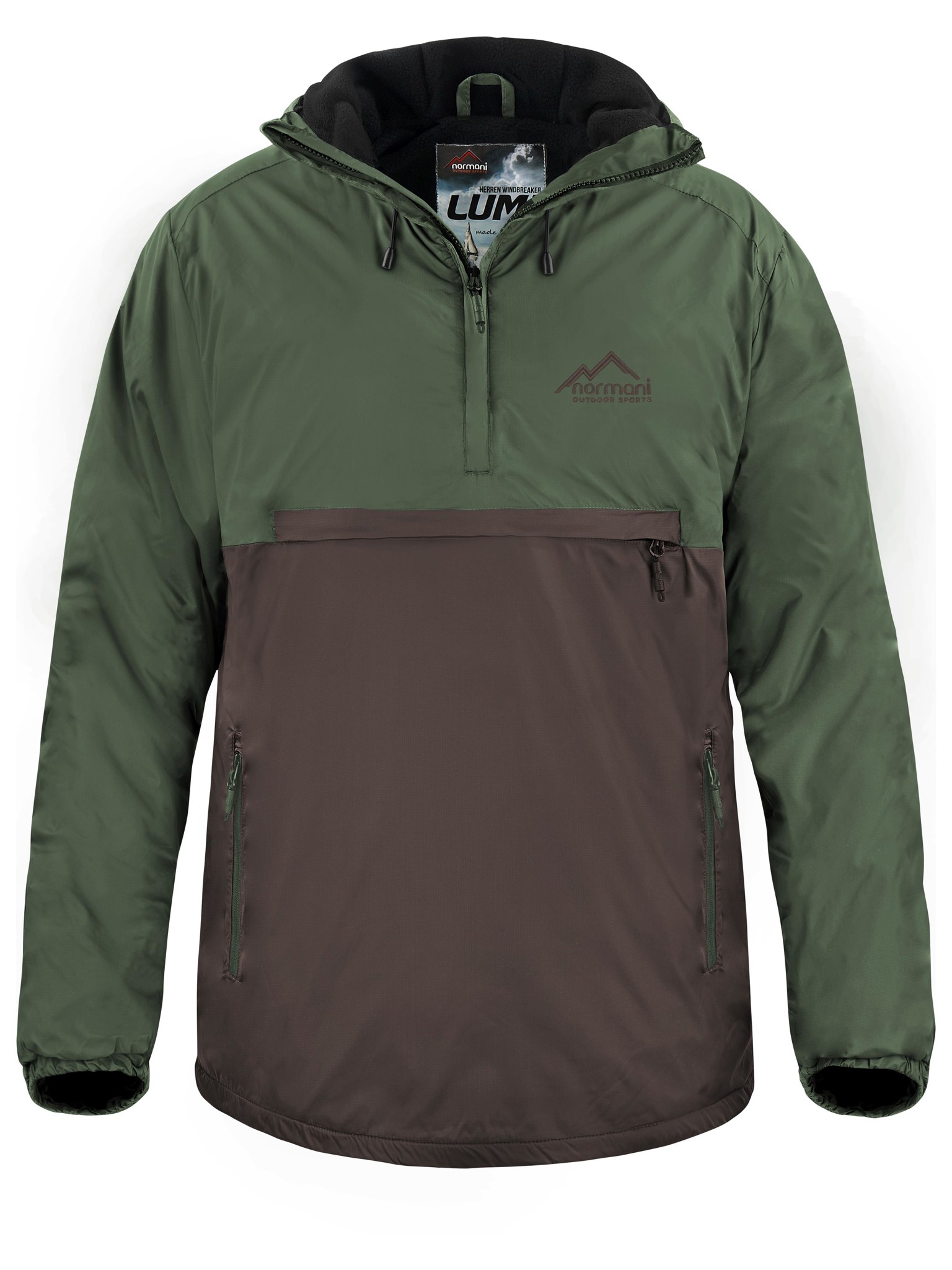 Zeige Details für Herren Windbreaker „Lumi“ Oliv/Braun Bild von Herren Windbreaker „Lumi“ Oliv/Braun