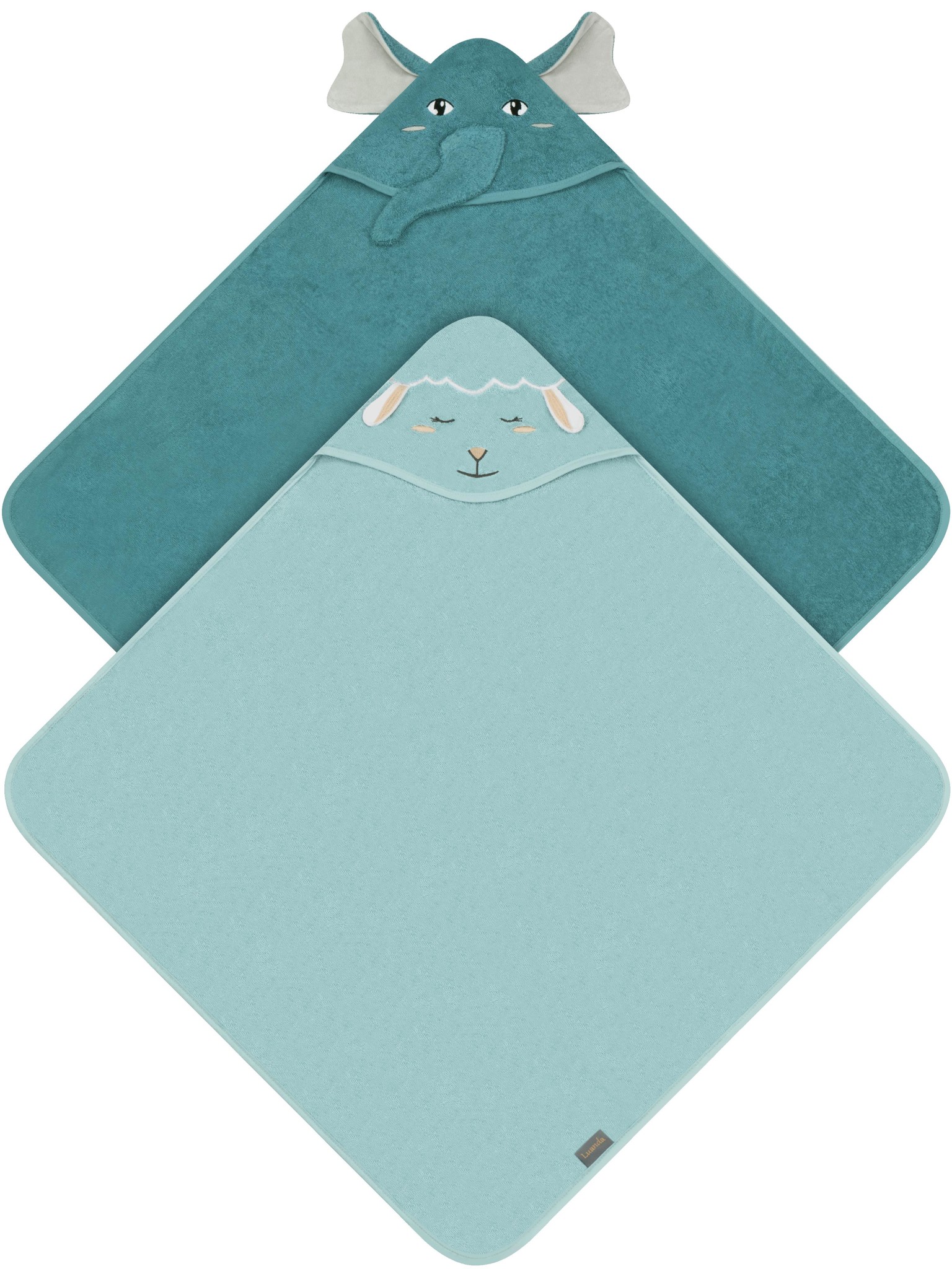 Zeige Details für 2 x Baby Wickeltücher aus Bio-Baumwolle Petrol/Hellblau Bild von 2 x Baby Wickeltücher aus Bio-Baumwolle Petrol/Hellblau