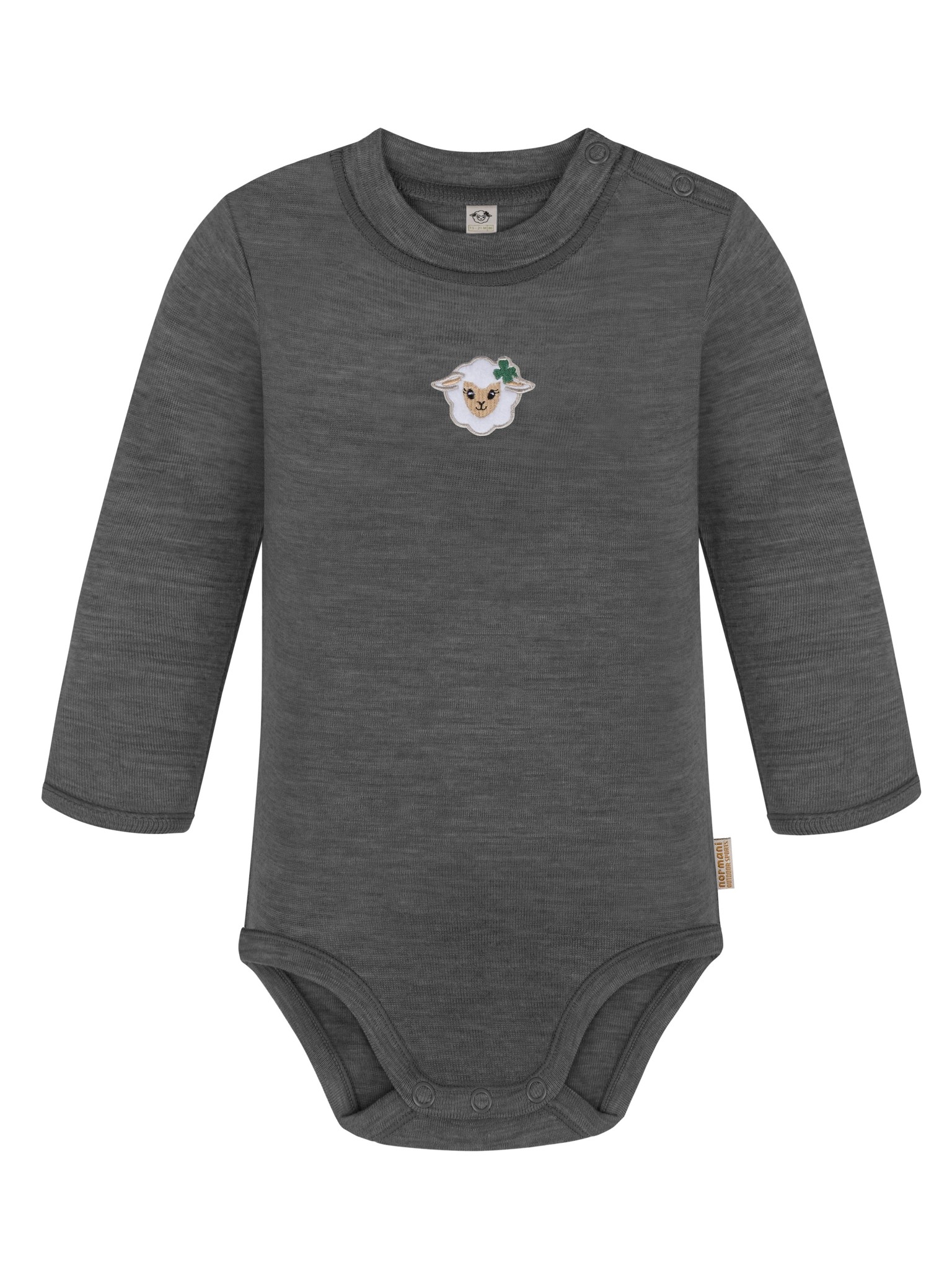Zeige Details für Baby Merino Langarmbody „Tuai“ Anthrazit Bild von Baby Merino Langarmbody „Tuai“ Anthrazit