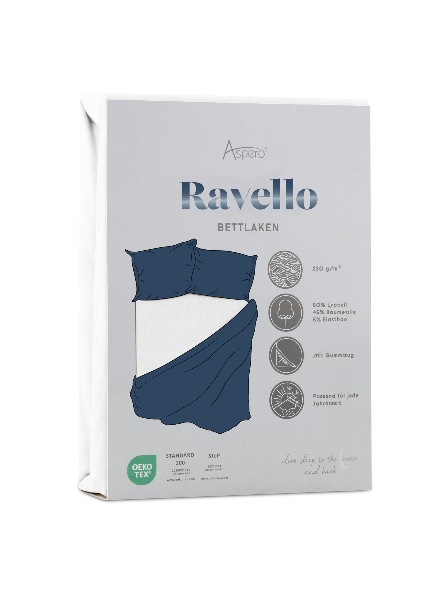 Zeige Details für Spannbettlaken „Ravello“ Weiß Bild von Spannbettlaken „Ravello“ Weiß