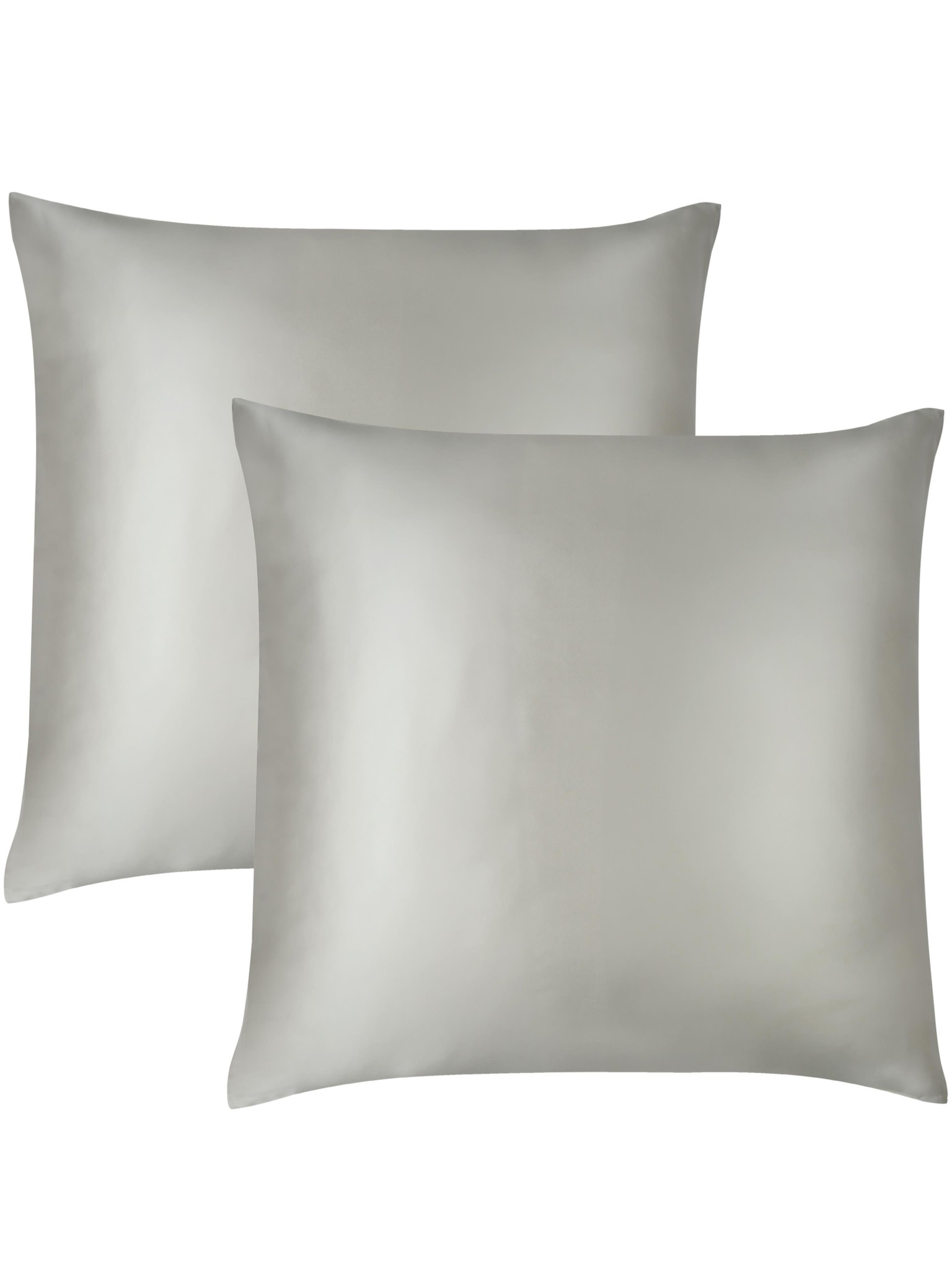 Zeige Details für 2x Seiden Kissenbezüge 80x80 cm „Enna“ Hellgrau Bild von 2x Seiden Kissenbezüge 80x80 cm „Enna“ Hellgrau
