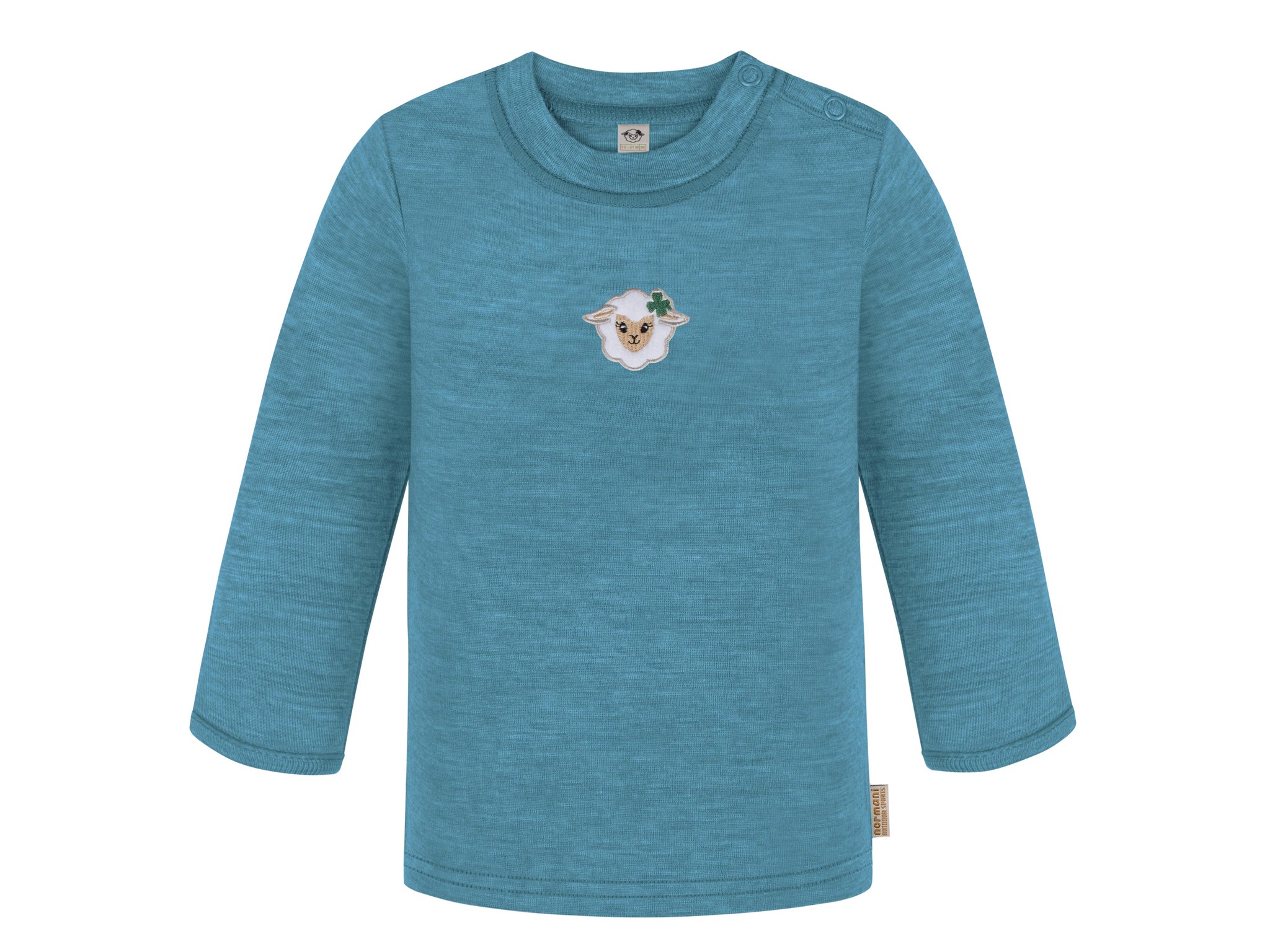 Zeige Details für Baby Merino Longsleeve „Taupo“ Blau Bild von Baby Merino Longsleeve „Taupo“ Blau