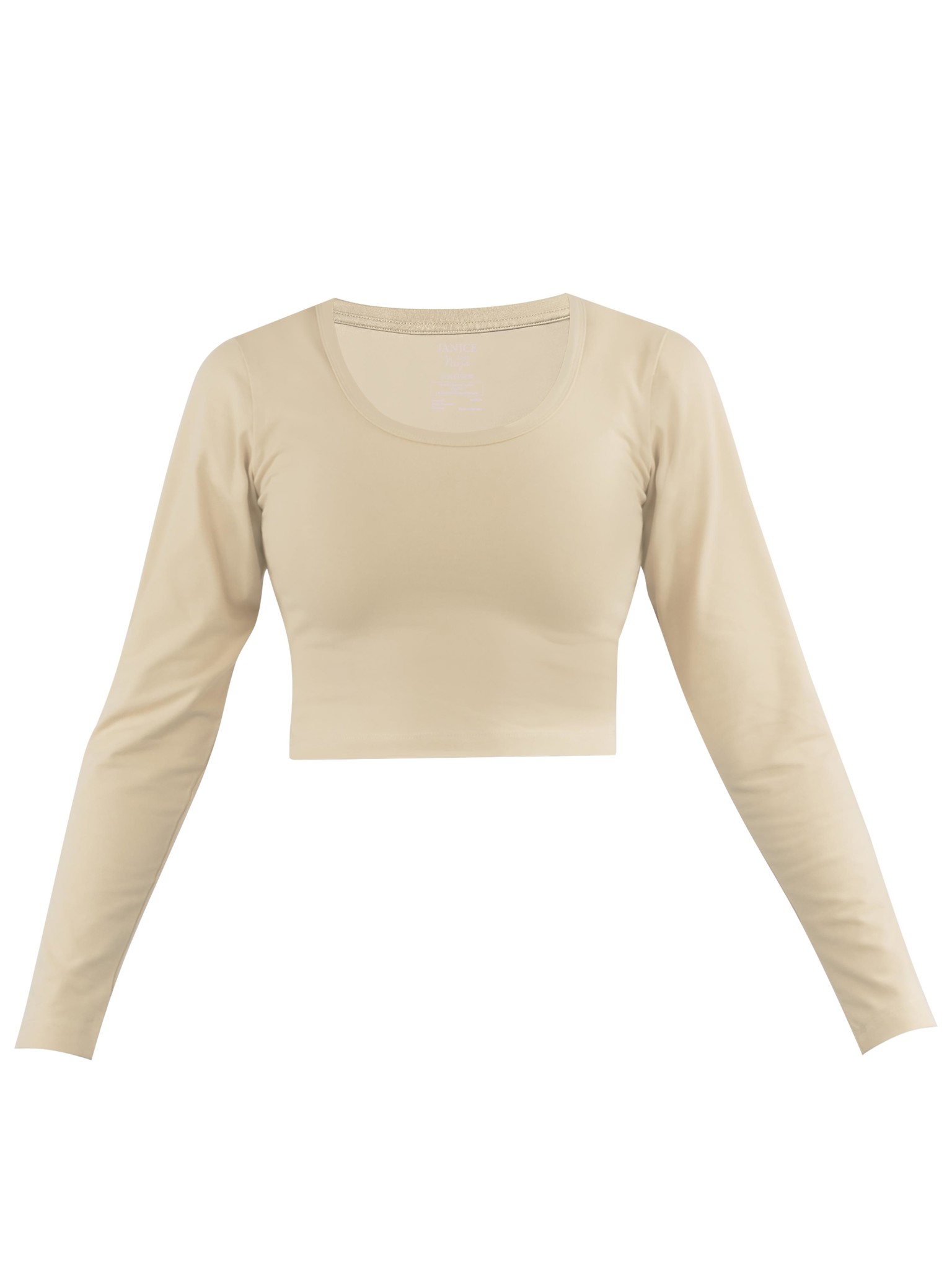 Zeige Details für Damen crop Langarmshirt „Nerja“ Beige Bild von Damen crop Langarmshirt „Nerja“ Beige