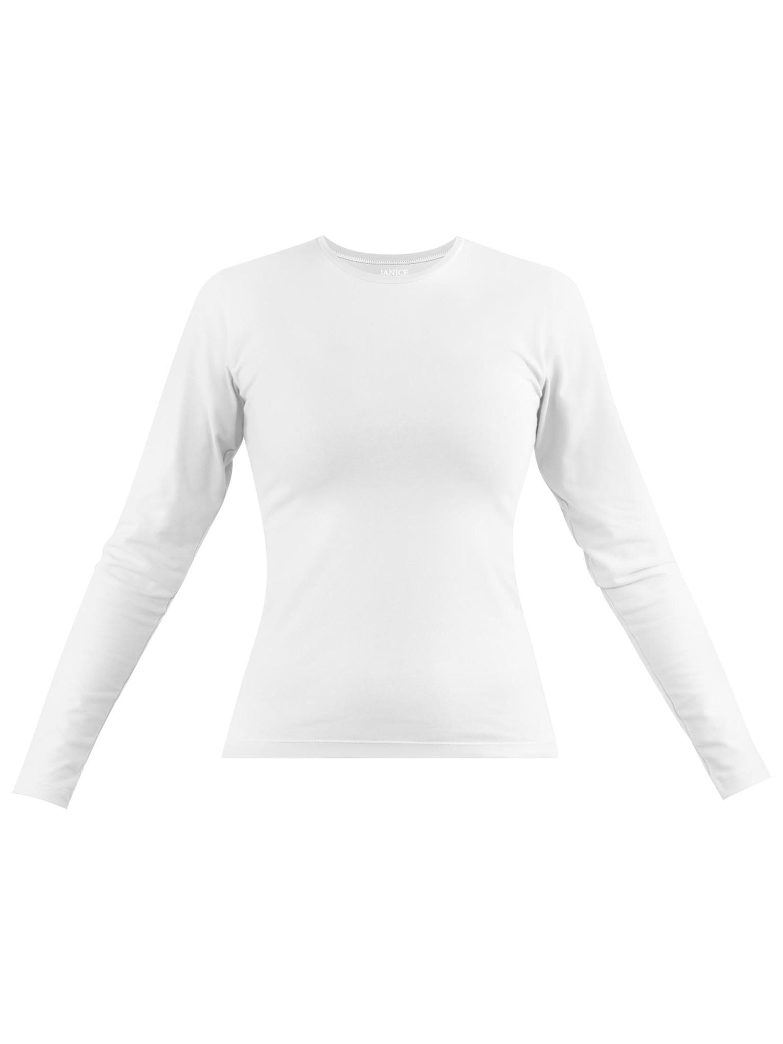 Zeige Details für Damen Langarmshirt hochgeschlossen „Niska“ Weiß Bild von Damen Langarmshirt hochgeschlossen „Niska“ Weiß