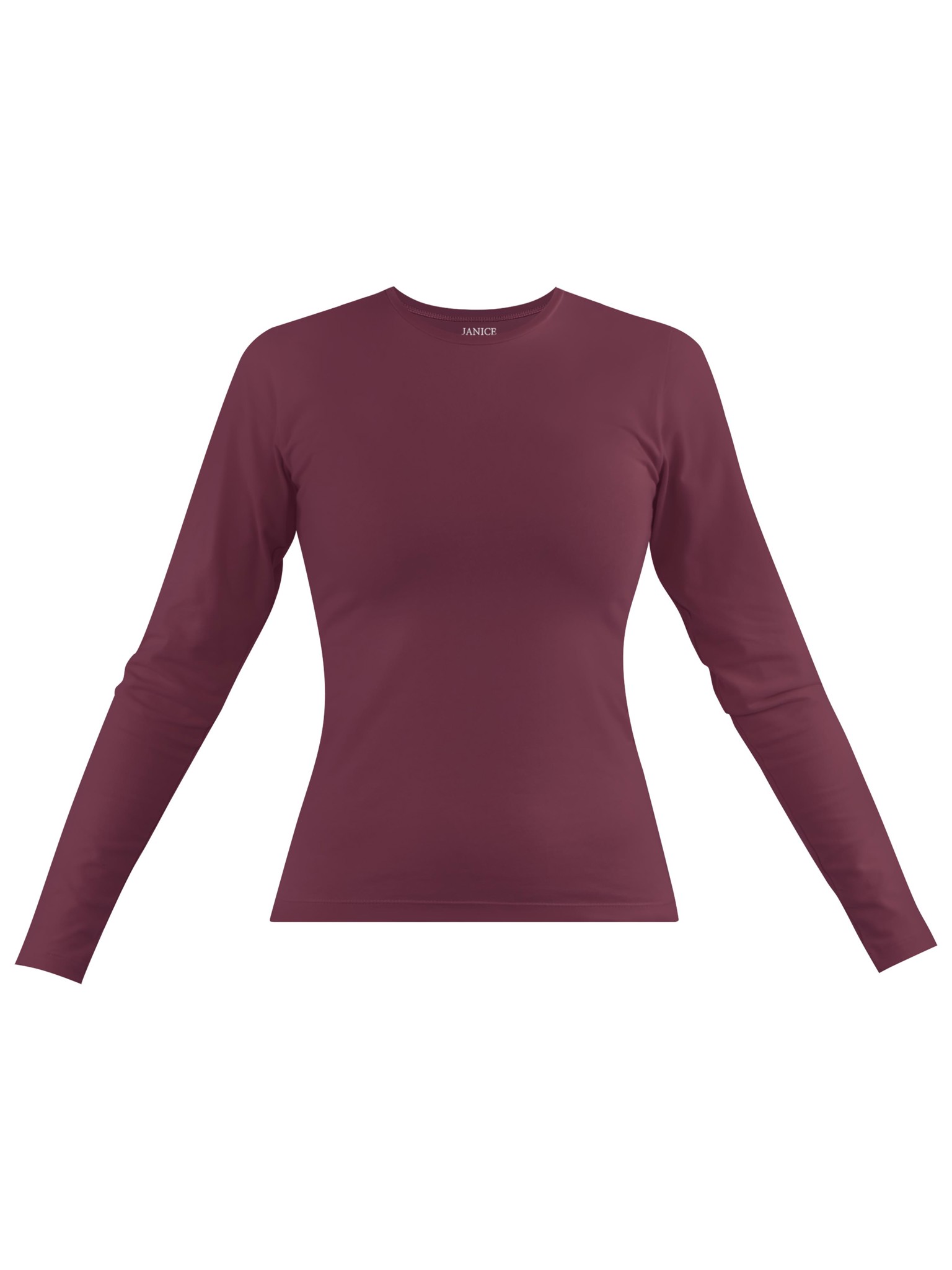 Zeige Details für Damen Langarmshirt hochgeschlossen „Niska“ Burgund Bild von Damen Langarmshirt hochgeschlossen „Niska“ Burgund