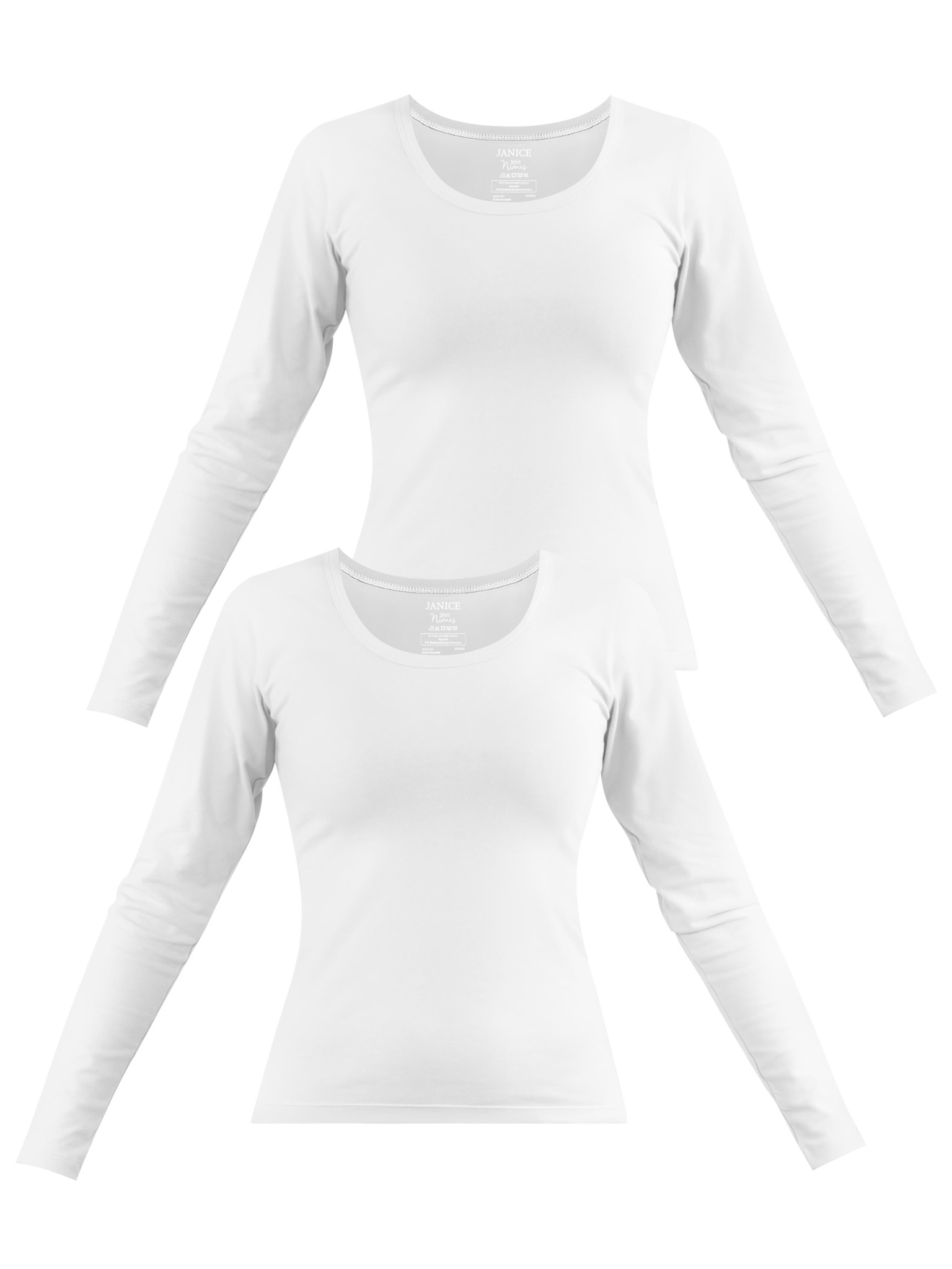 Zeige Details für 2 x Damen Langarmshirt „Nimes“ Weiß Bild von 2 x Damen Langarmshirt „Nimes“ Weiß