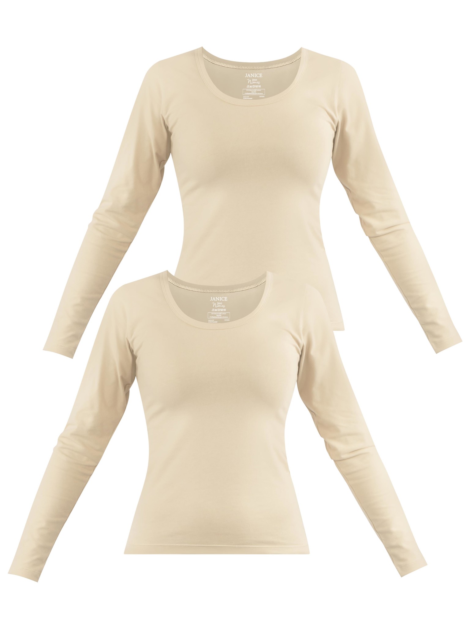 Zeige Details für 2 x Damen Langarmshirt „Nimes“ Beige Bild von 2 x Damen Langarmshirt „Nimes“ Beige