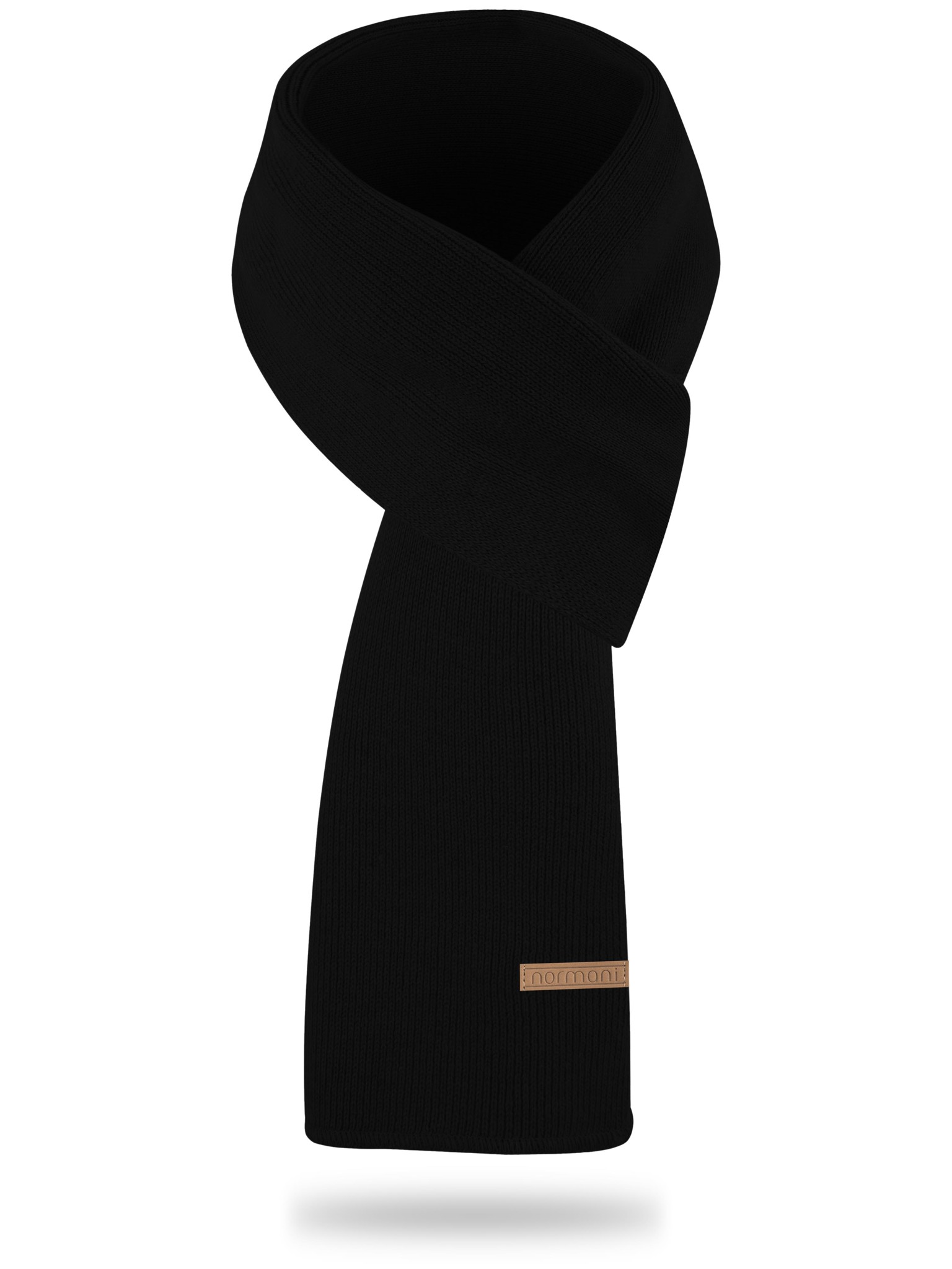 Zeige Details für Merinowoll-Schal „Yuma“ glatt Schwarz Bild von Merinowoll-Schal „Yuma“ glatt Schwarz