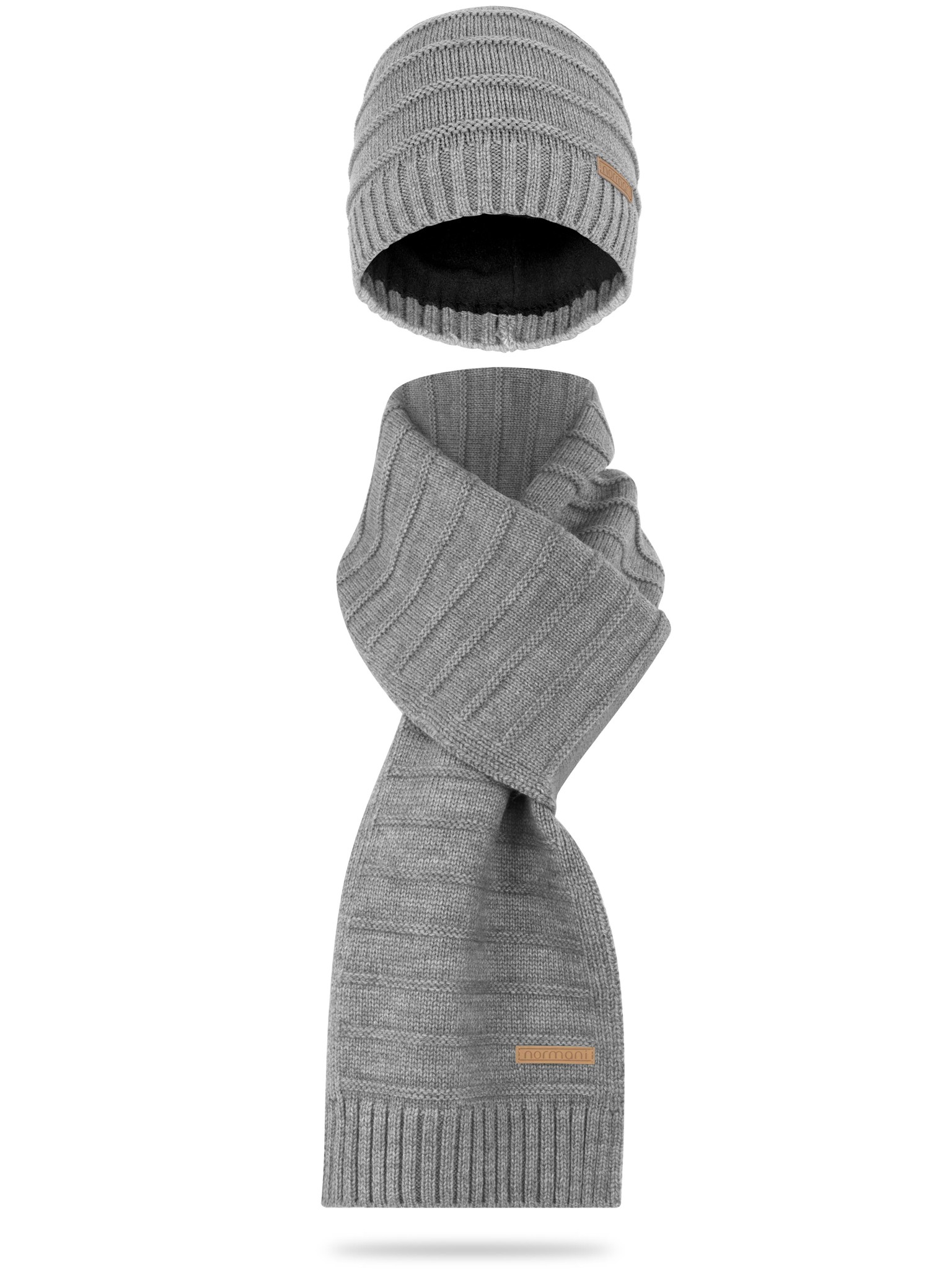 Zeige Details für Set aus Wintermütze und Winterschal Yonce Grau Bild von Set aus Wintermütze und Winterschal Yonce Grau