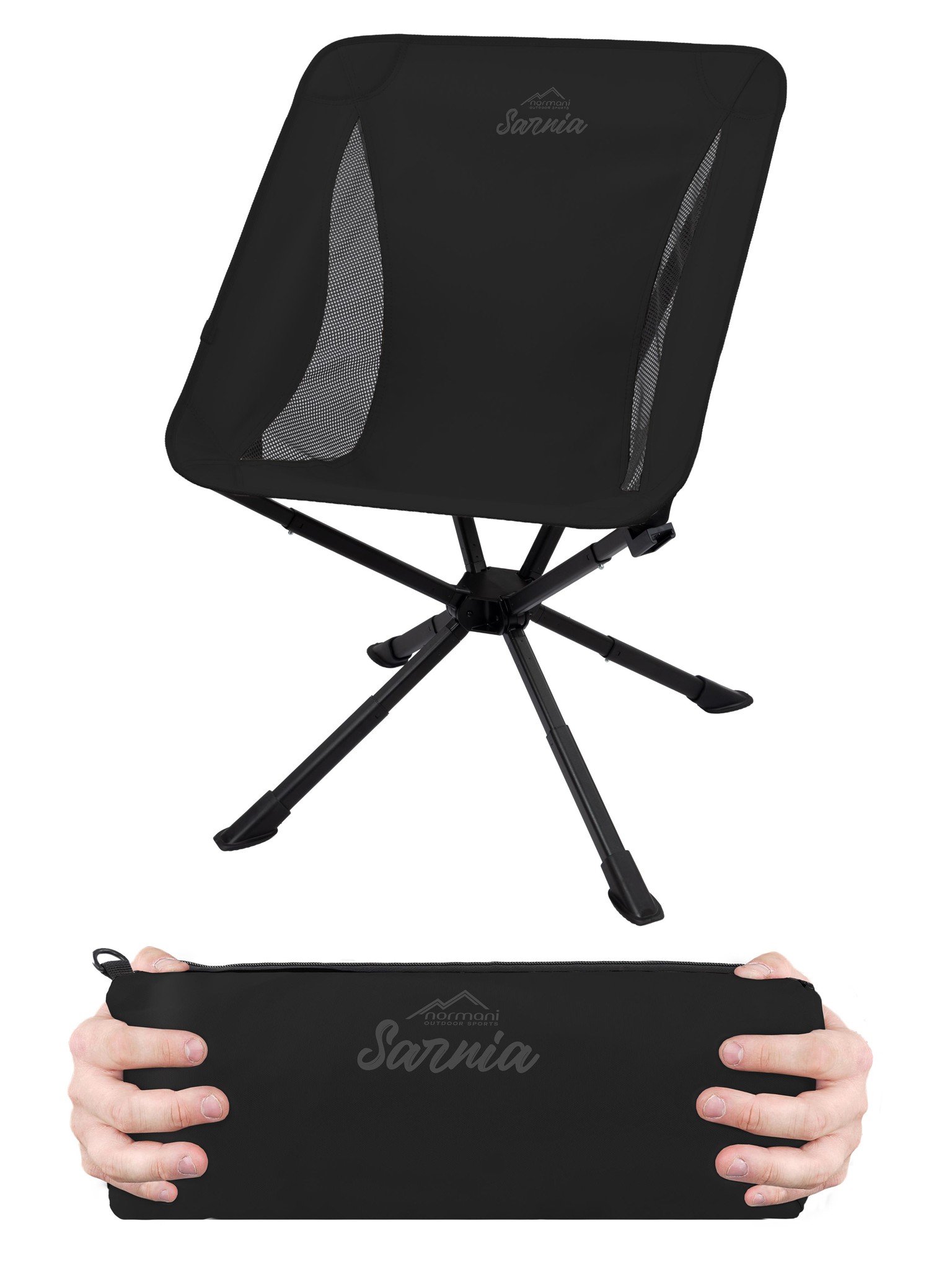 Zeige Details für Campingstuhl „Sarnia“ Schwarz Bild von Campingstuhl „Sarnia“ Schwarz