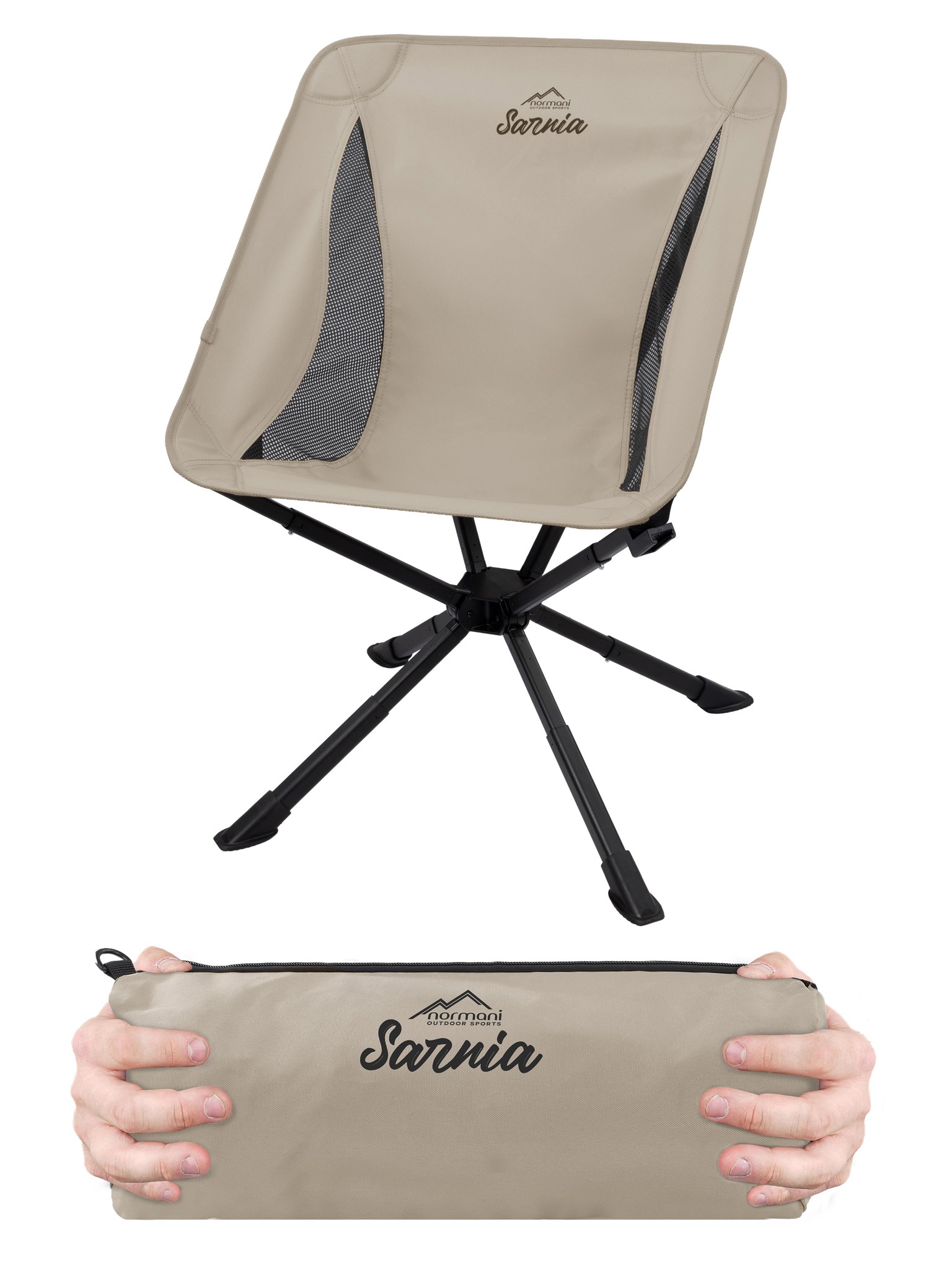 Zeige Details für Campingstuhl „Sarnia“ Beige Bild von Campingstuhl „Sarnia“ Beige
